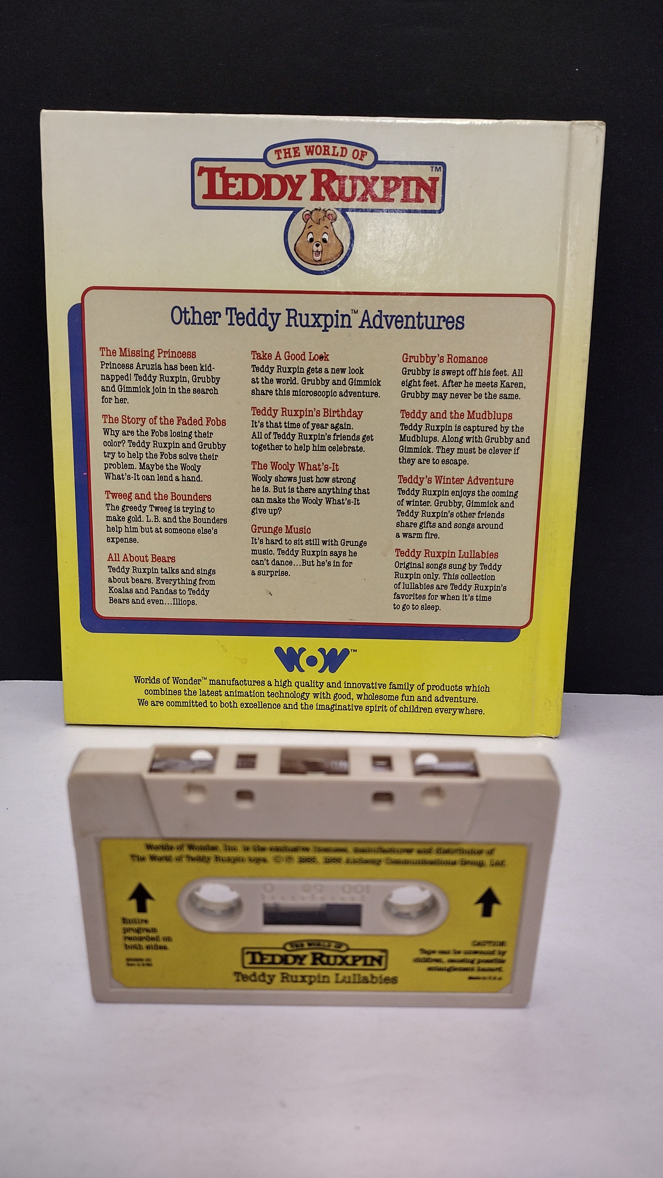Vintage 1985 Teddy Ruxpin “Lullabies” Talking Book & Cassette Tape Set (Worlds of Wonder)
