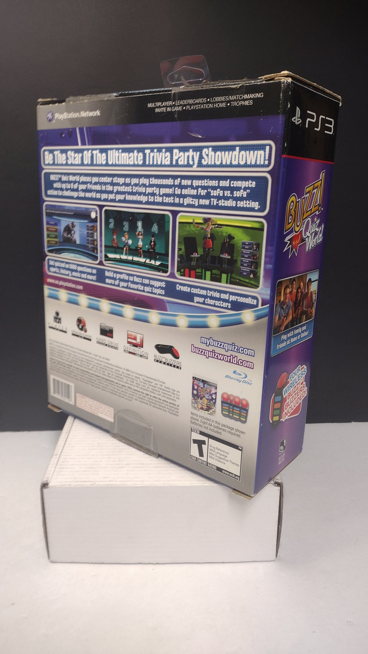 Buzz Quiz World Bundle PS3 Game Wireless Buzzers USB Dongle CIB