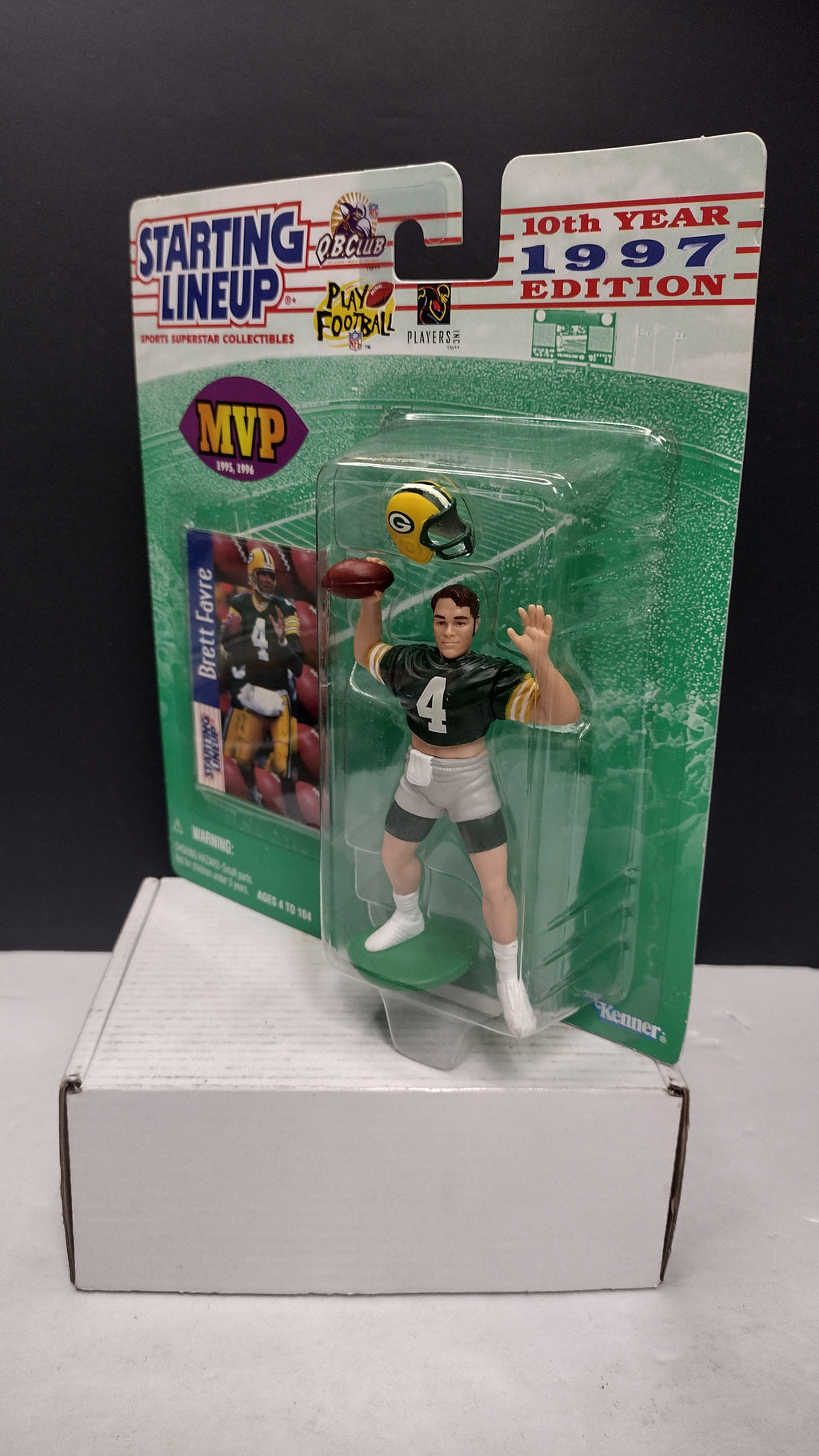 Vintage 1997 Starting Lineup NFL Football Figures Jerry Rice & Brett Favre 2-Pack (Kenner - Sealed on Card / Yellowed Bubble)