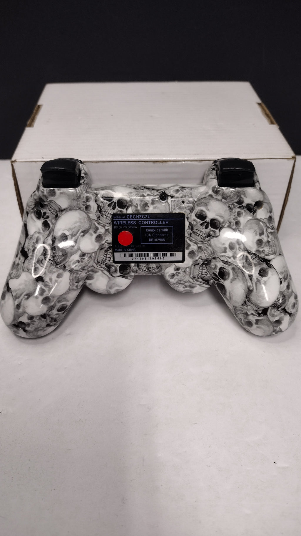 PS3 Wireless Controller Gray Skull Camo Wrap CECHZC2U Tested Works