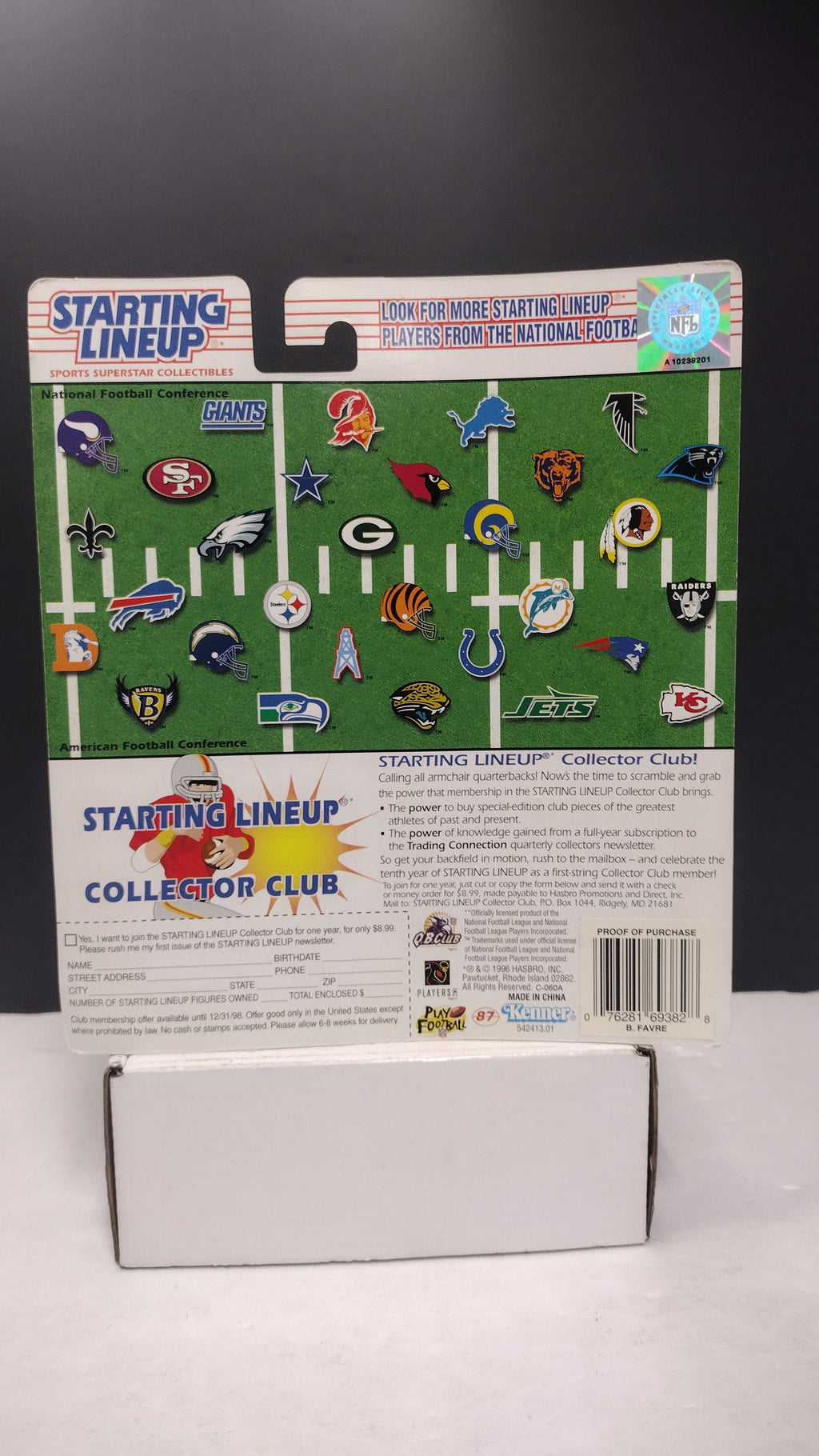Vintage 1997 Starting Lineup NFL Football Figures Jerry Rice & Brett Favre 2-Pack (Kenner - Sealed on Card / Yellowed Bubble)