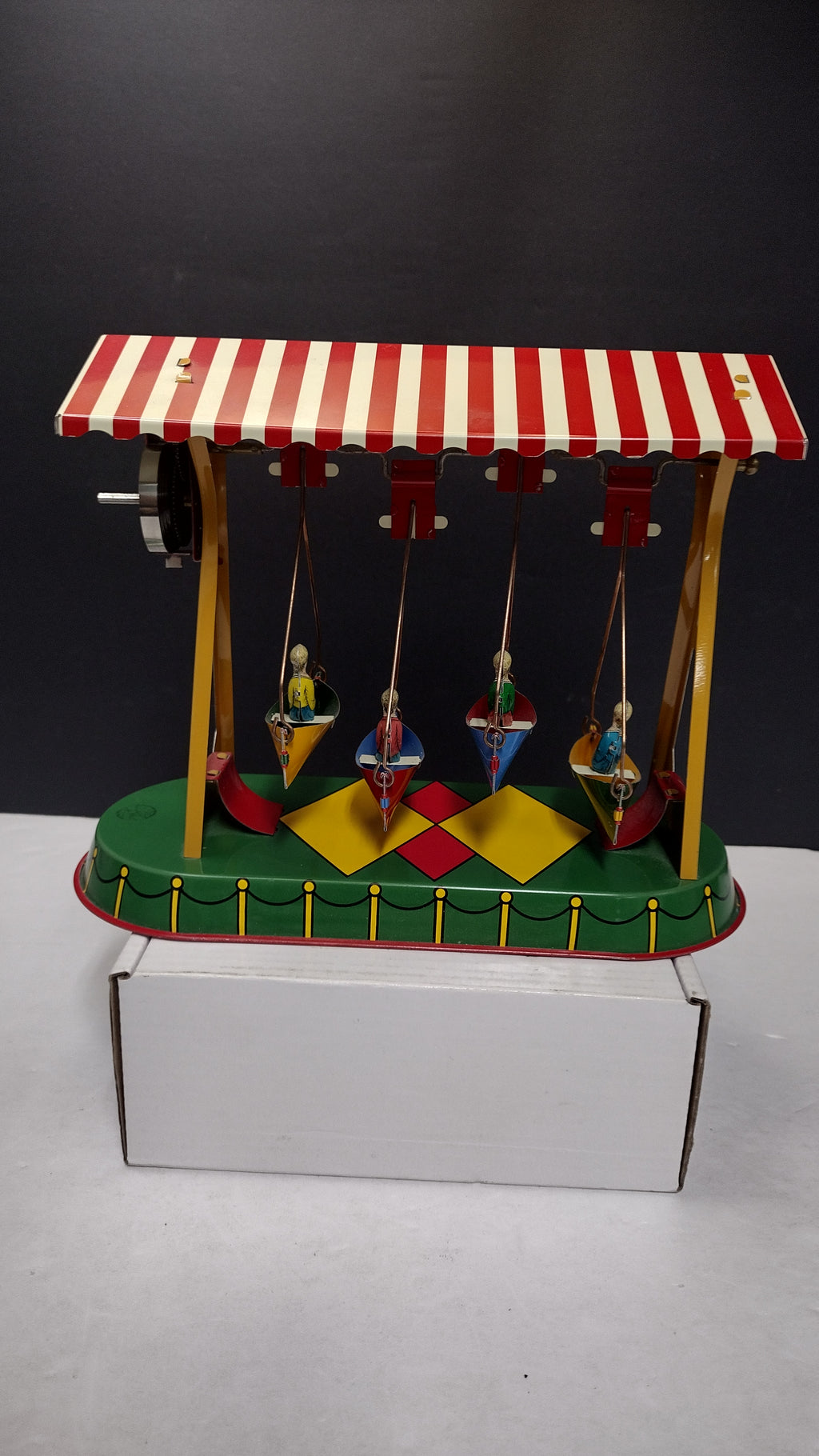 Vintage German Nürnberger Blechspielzeug Swinging Toy / Boat Swing (Missing Key)