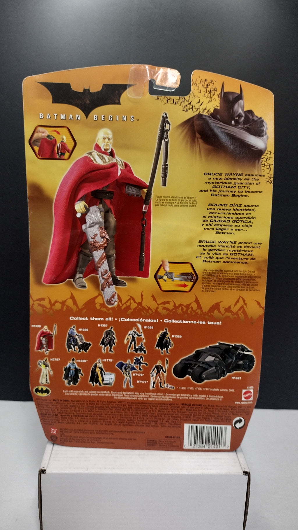 Mattel Batman Begins Ra's Al Ghul Figure W/Staff Carded Sealed