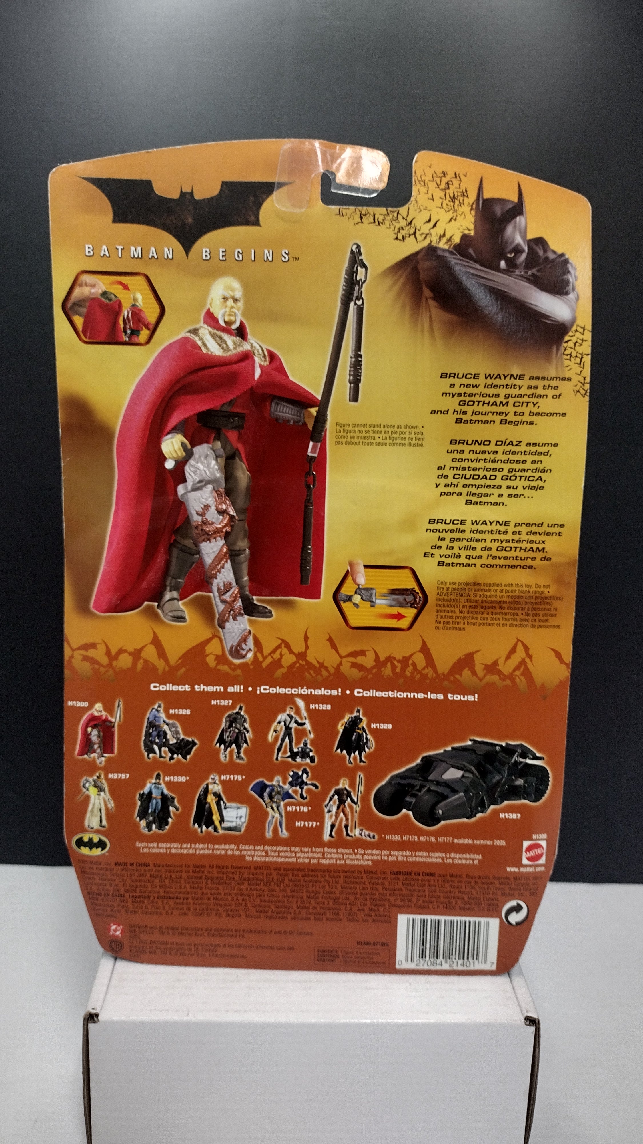 Mattel Batman Begins Ra's Al Ghul Figure W/Staff Carded Sealed