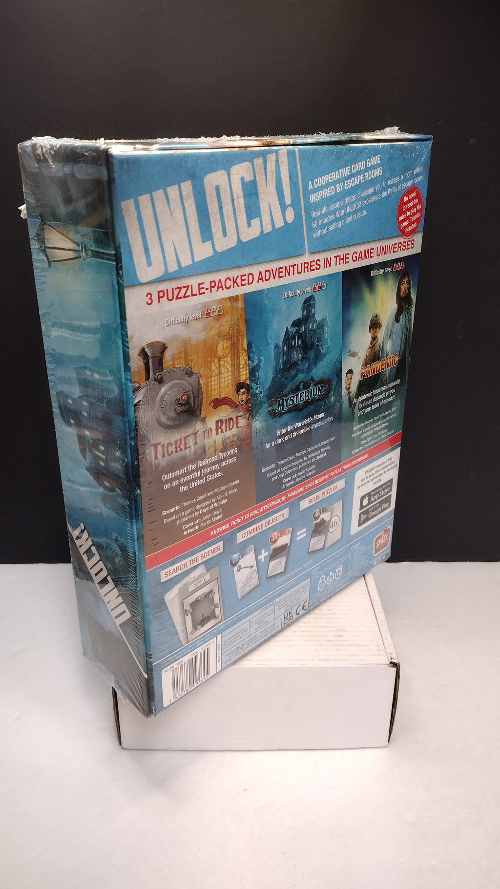 Unlock! Game Adventures Escape Room Board Game 3-in-1 Box Set New Sealed