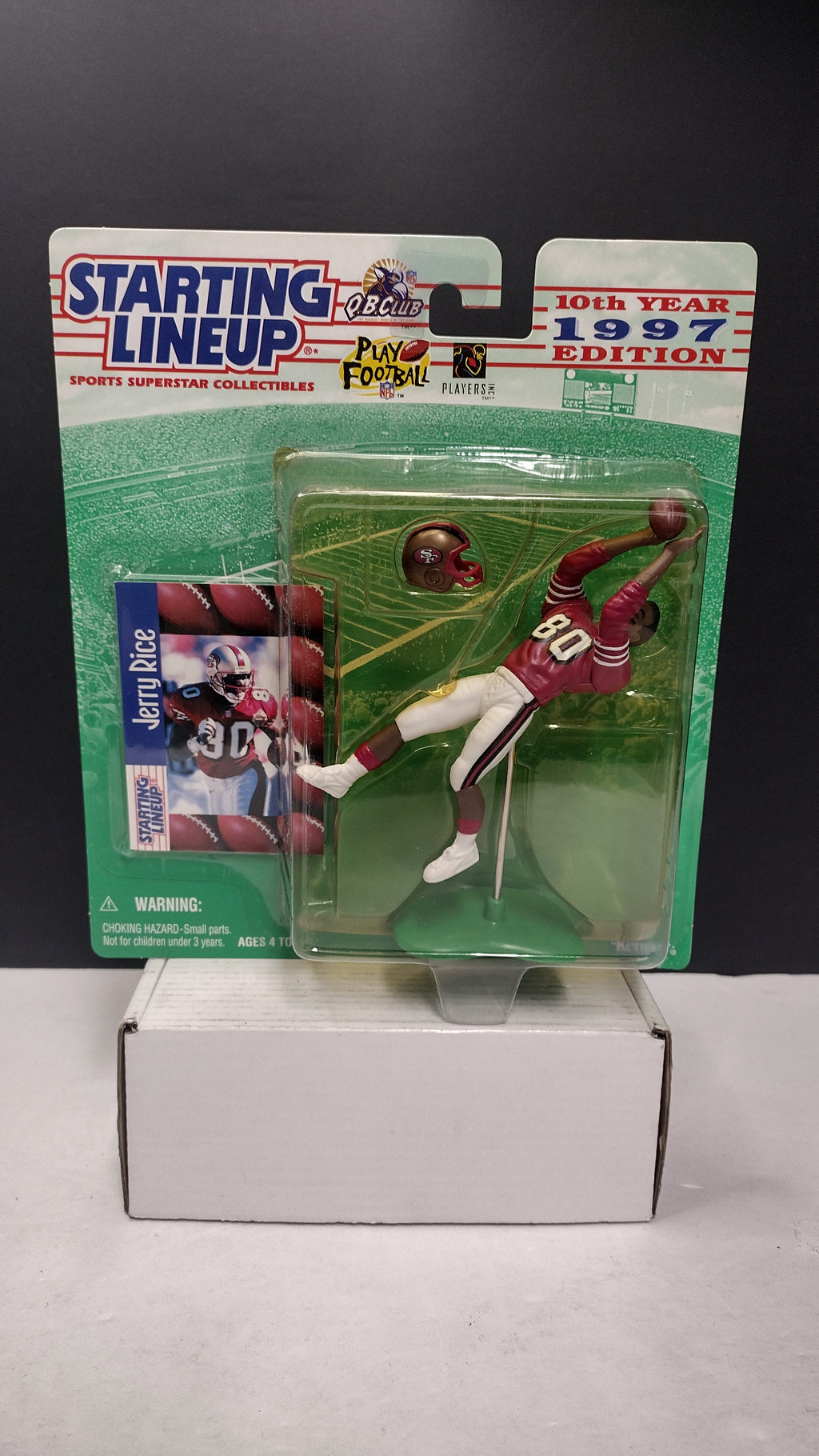 Vintage 1997 Starting Lineup NFL Football Figures Jerry Rice & Brett Favre 2-Pack (Kenner - Sealed on Card / Yellowed Bubble)