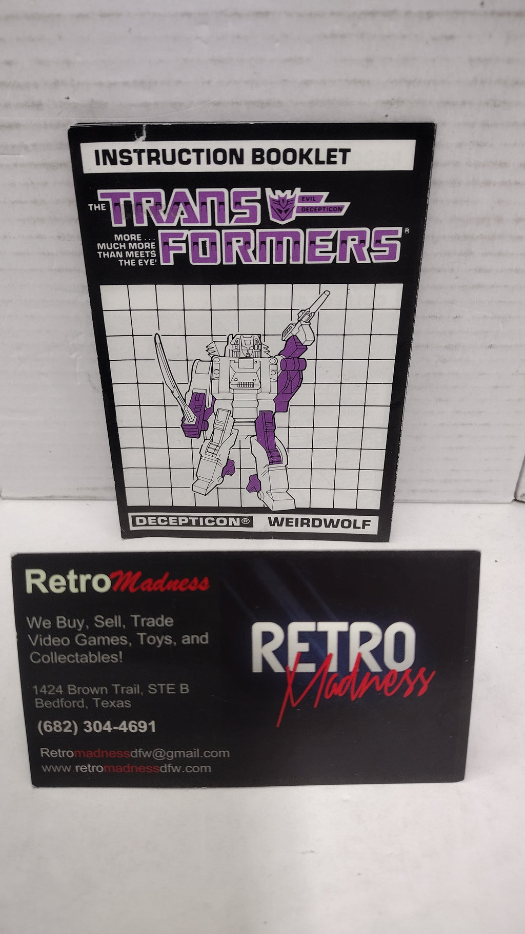 Vintage 1986 Original G1 Transformers Weirdwolf - Instruction Booklet