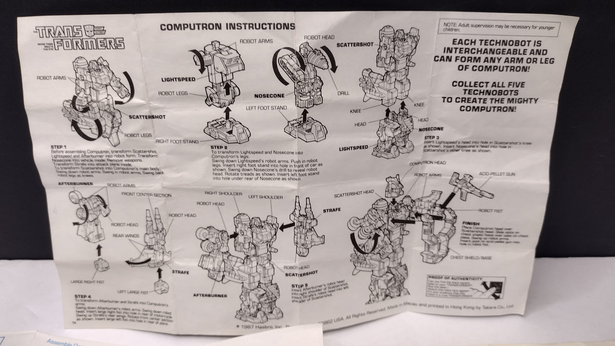 Vintage Original G1 & G2 Transformers Combiner Instruction Papers Lot