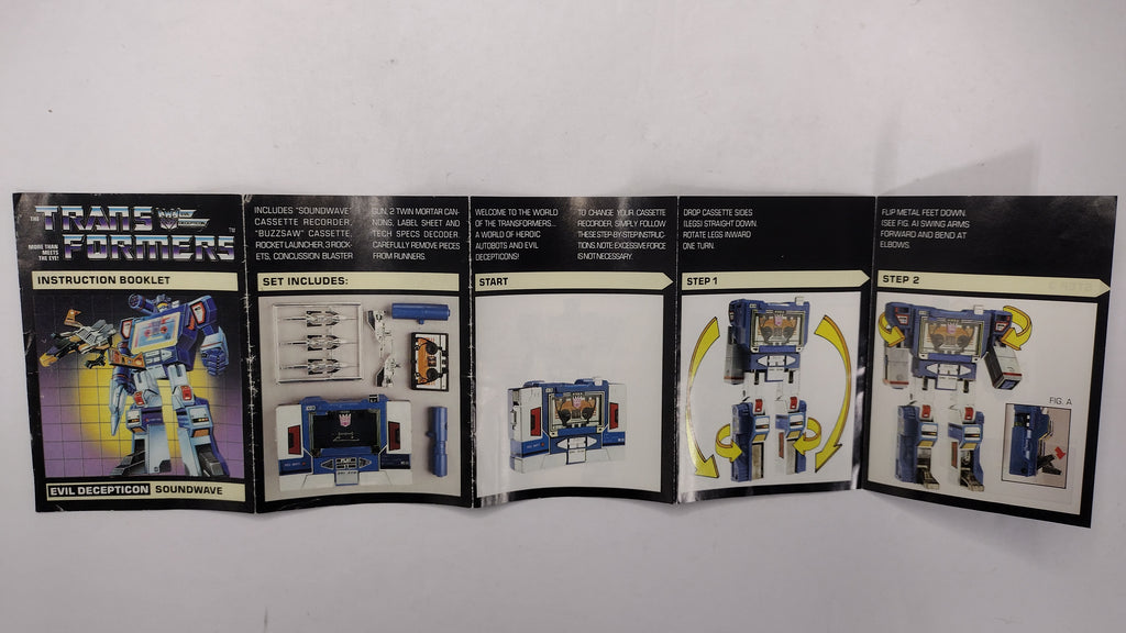 Vintage 1984 Original G1 Transformers Soundwave Instruction Booklet