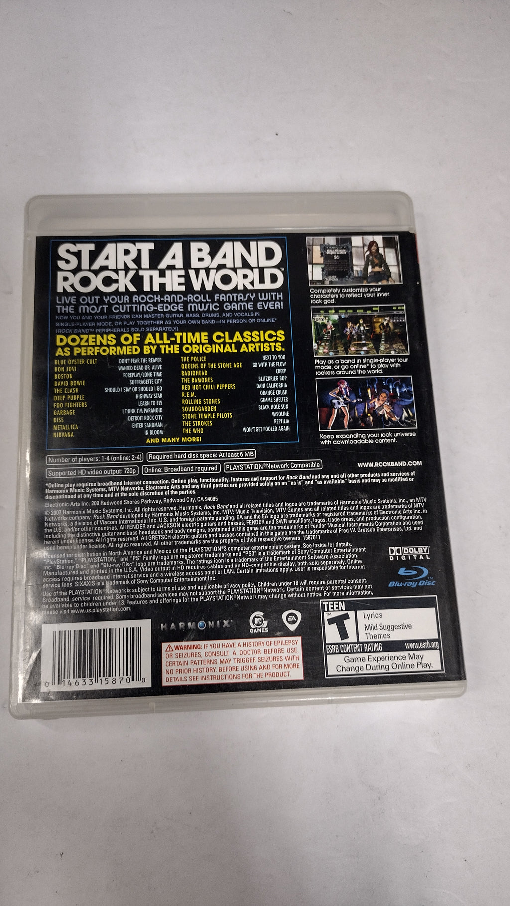 Sony PlayStation 3: Rock Band – (Original Black Label)