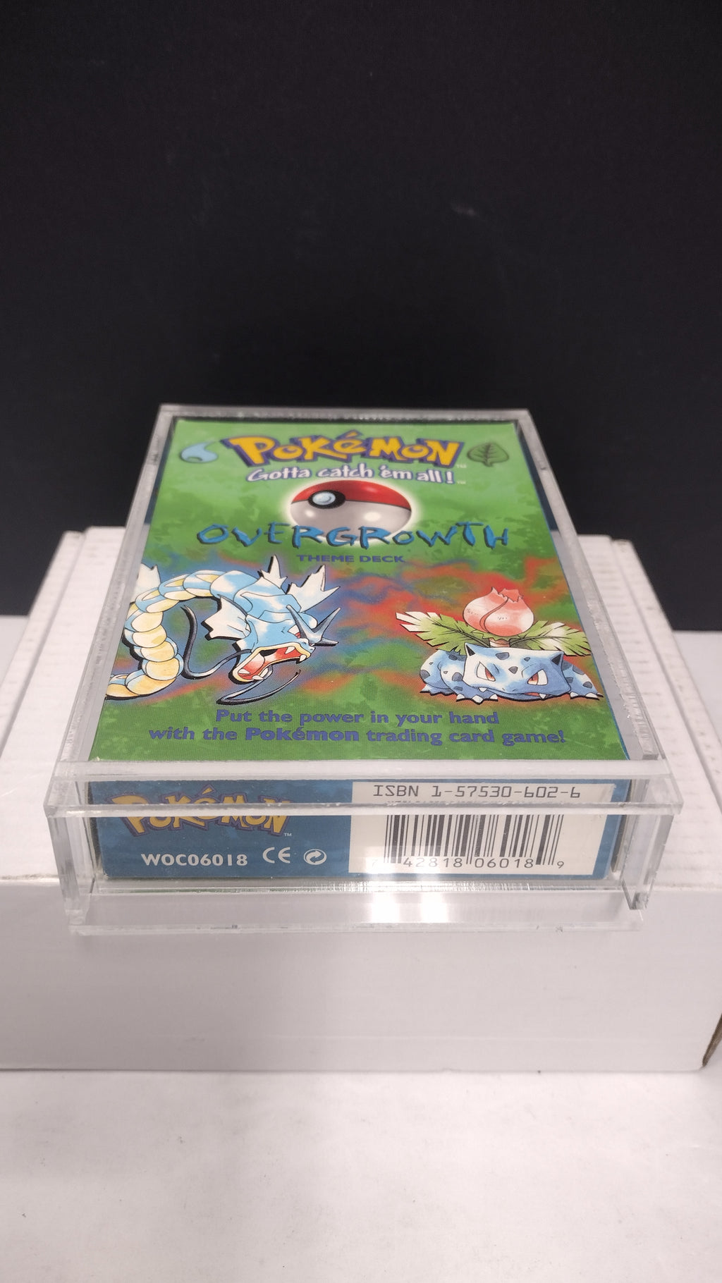 Vintage 1999 Pokémon TCG Base Set "Overgrowth" Theme Deck Box & Rulebook Manual (Wizards of the Coast - Box & Manual Only / No Cards - Includes Acrylic Protector)