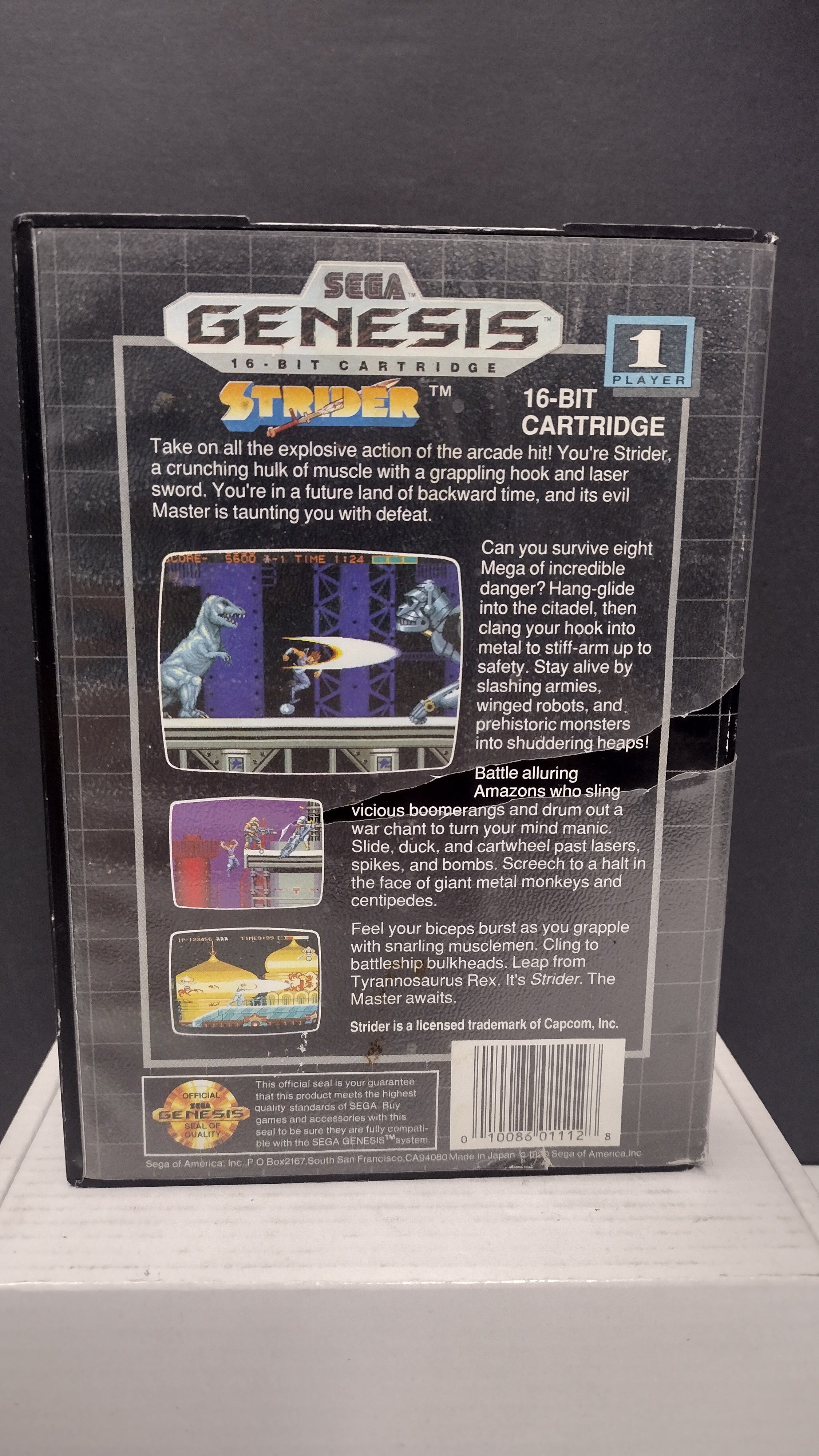 Vintage Strider Sega Genesis Box & Manual Only (No Game)
