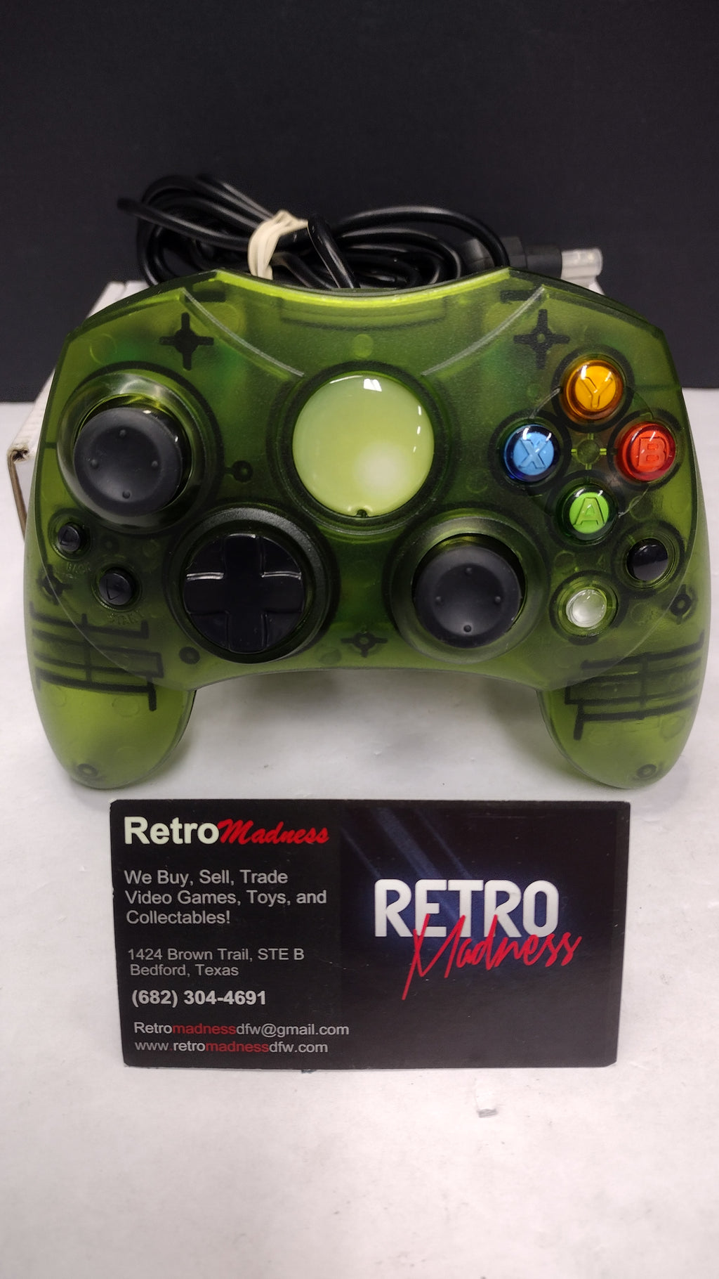 TTX Tech- Original Xbox- Wired Green Translucent Controller- Tested