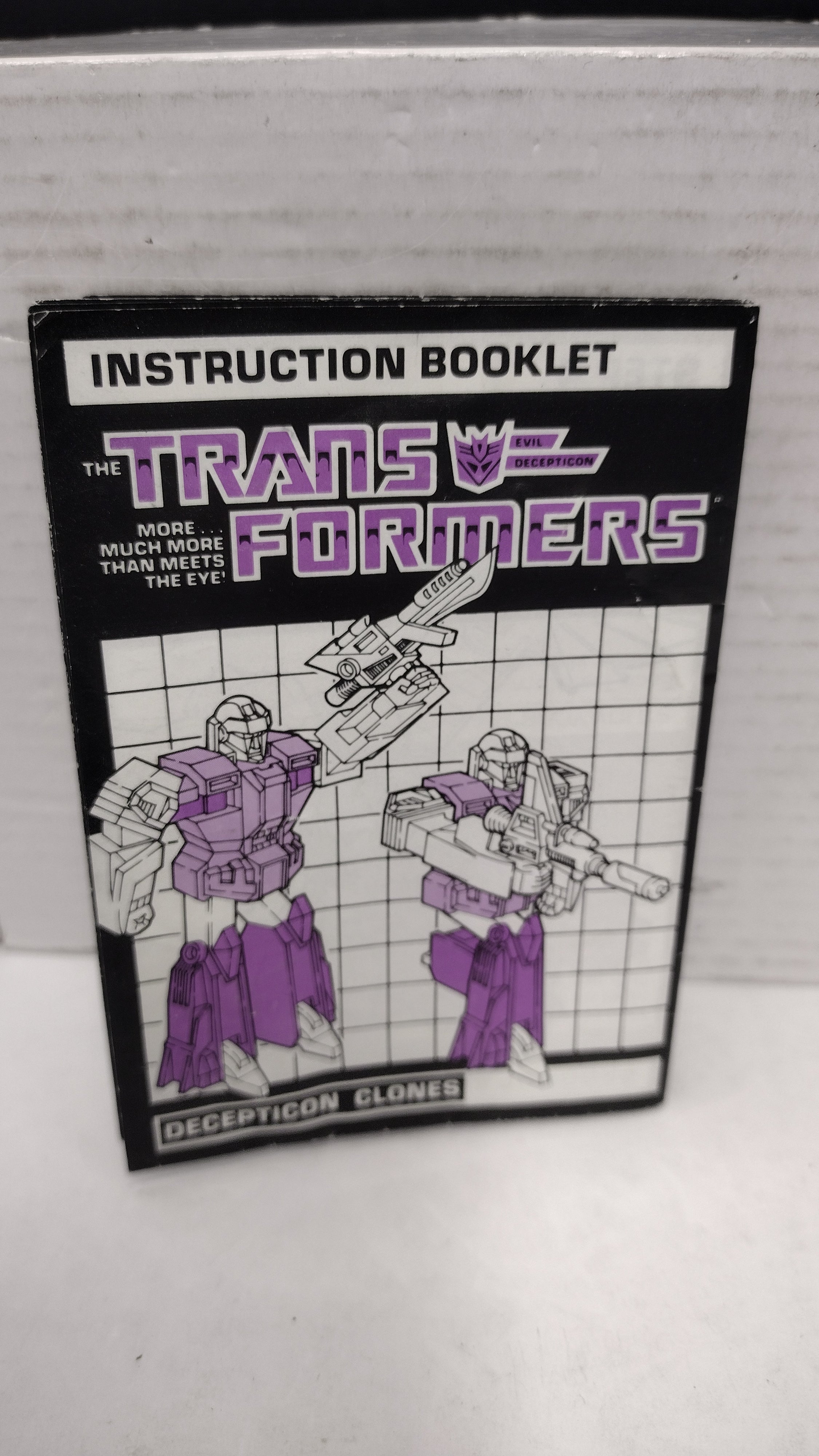 Vintage 1986 Original G1 Transformers Decepticon Clones - Instruction Booklet