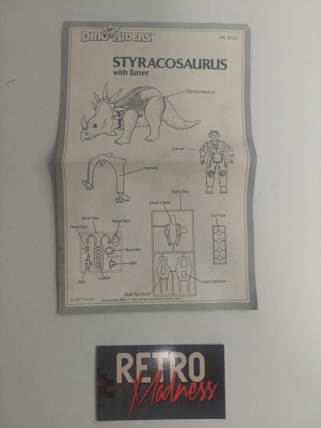 Vintage 1987 Dino-Riders Styracosaurus with Turret Heroic DineRider