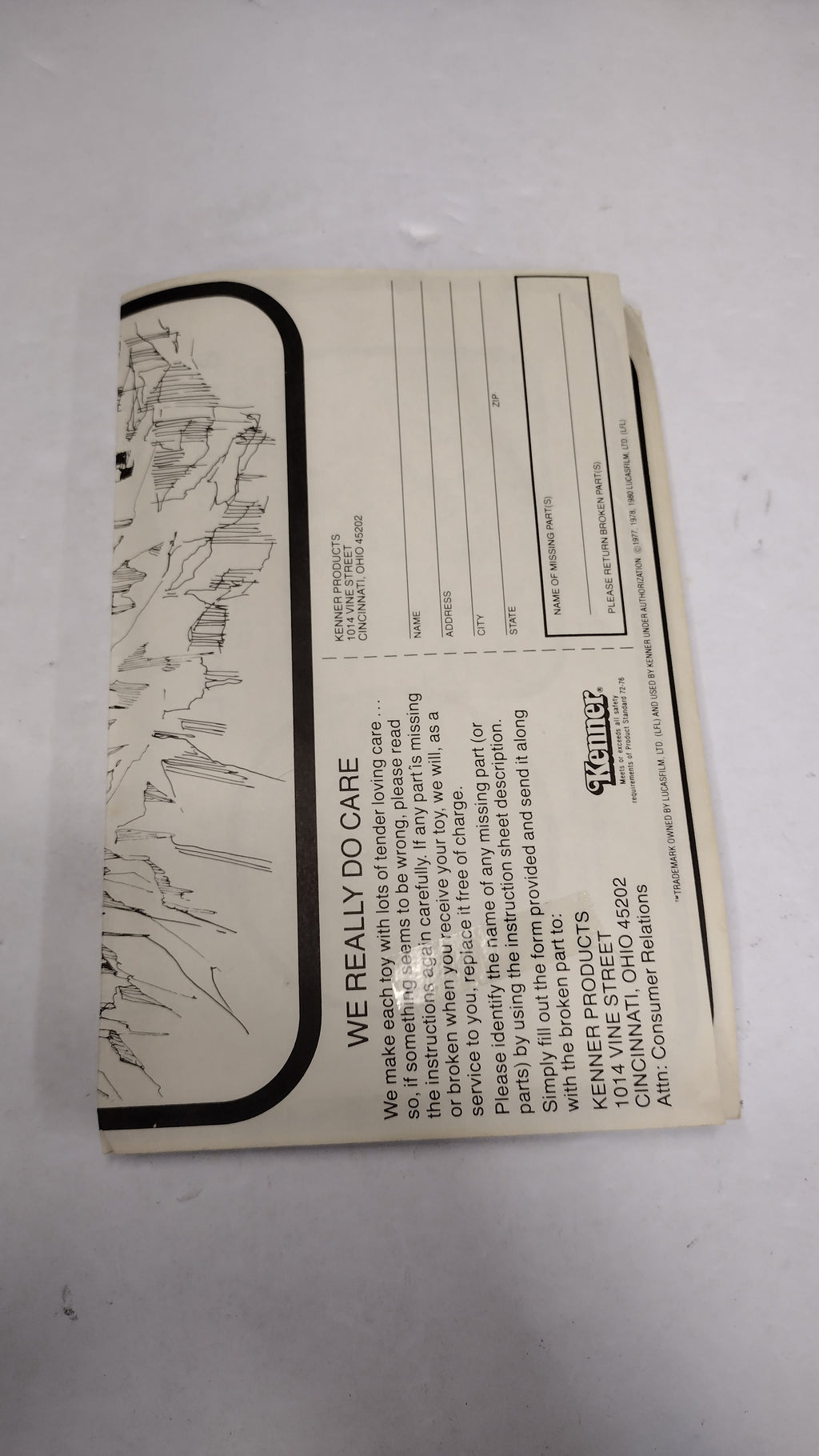 Vintage 1980 Kenner Star Wars Empire Strikes Back-Imperial Attack Base Instruction Sheet