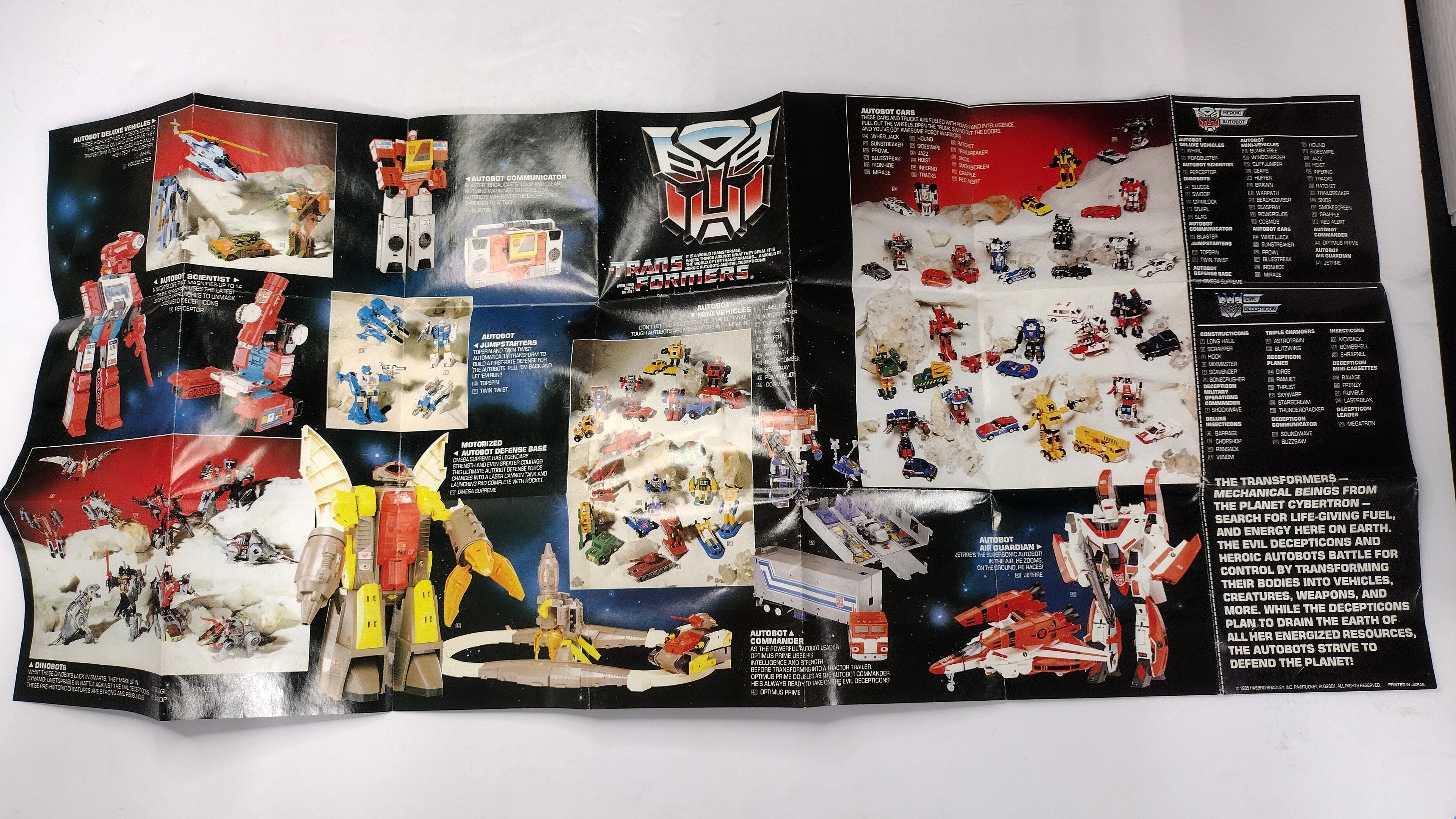 Vintage Original G1 Transformers Inserts Lot: 1984-1986