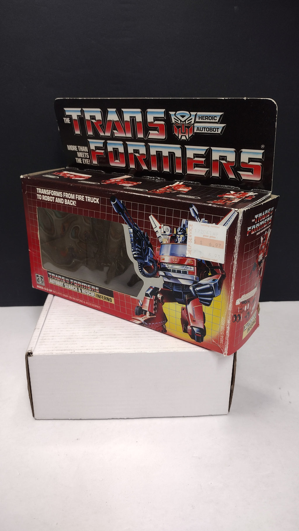1985 Vintage Original G1 Transformers Inferno Box (Hasbro - Packaging Only / Heavy Box Wear)