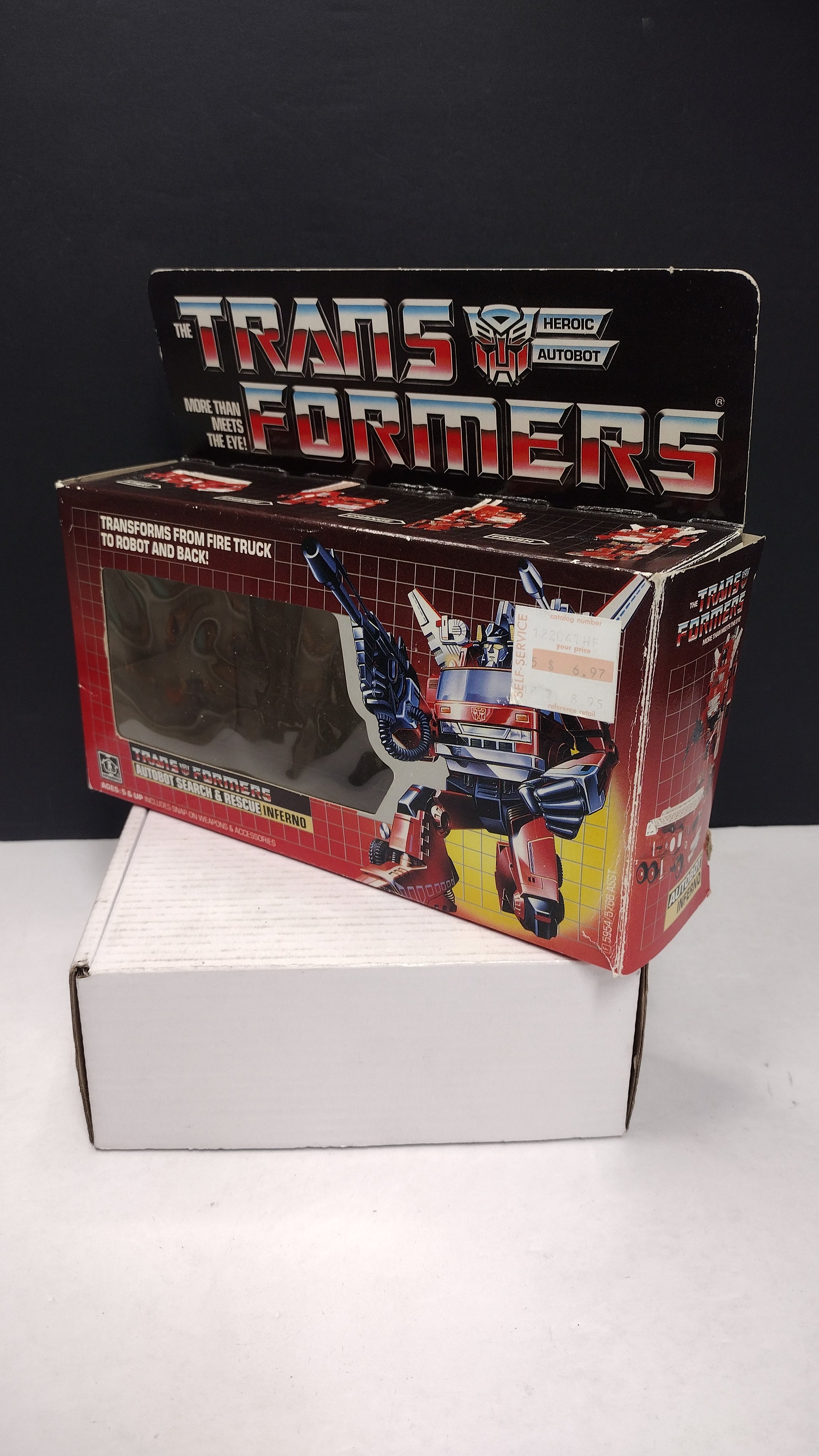 1985 Vintage Original G1 Transformers Inferno Box (Hasbro - Packaging Only / Heavy Box Wear)
