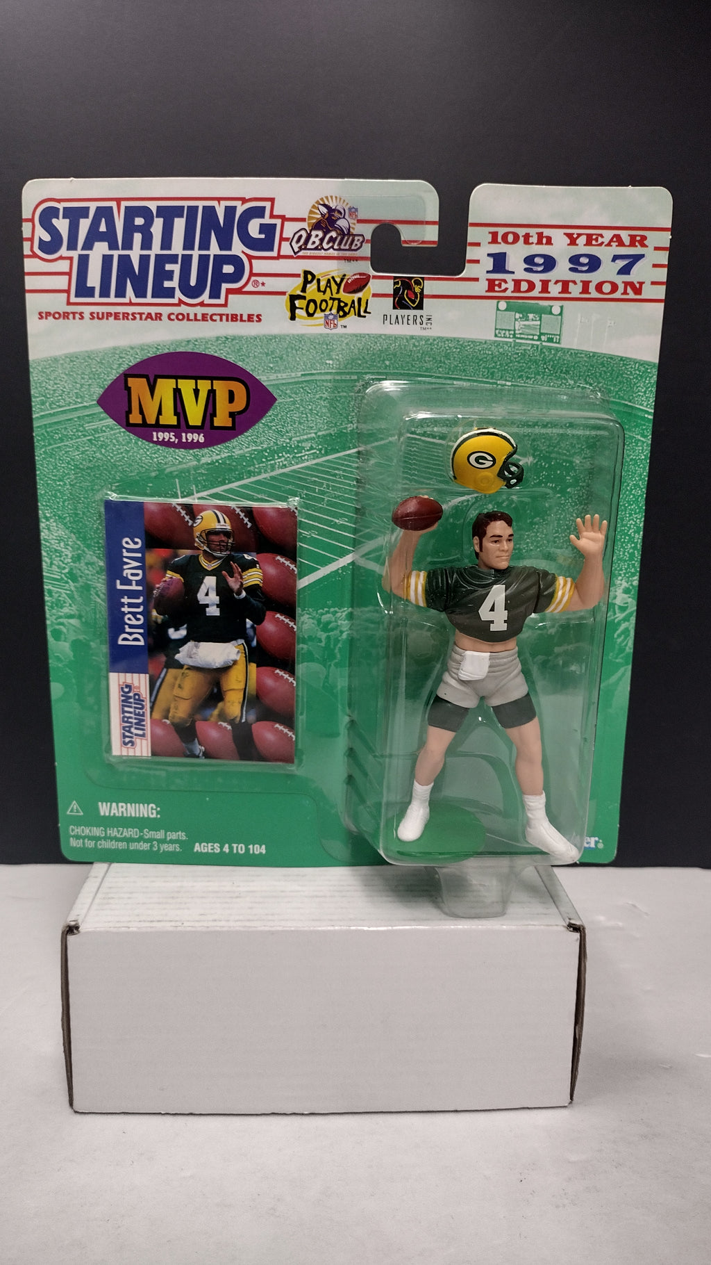 Vintage 1997 Starting Lineup NFL Football Figures Jerry Rice & Brett Favre 2-Pack (Kenner - Sealed on Card / Yellowed Bubble)