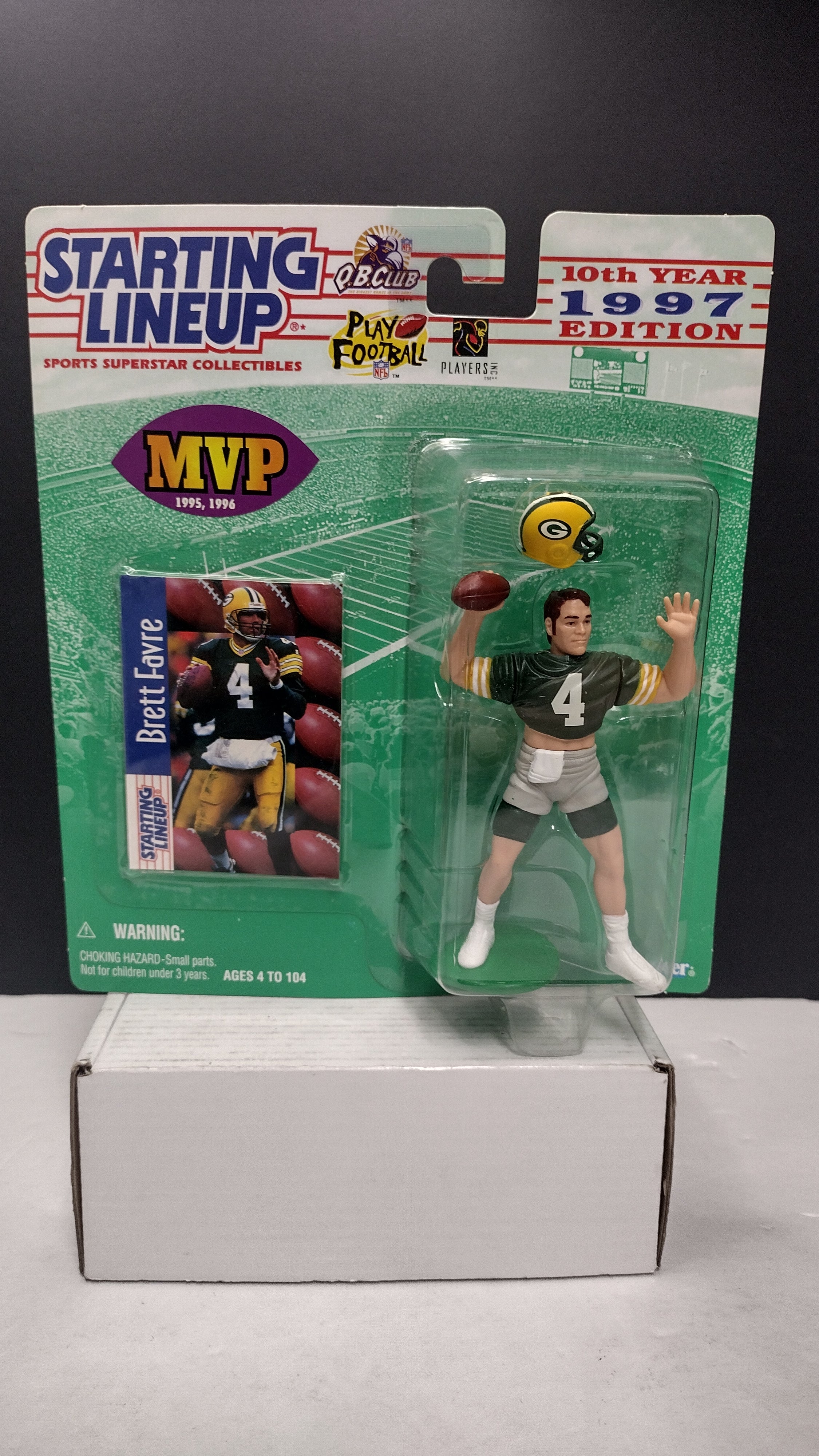 Vintage 1997 Starting Lineup NFL Football Figures Jerry Rice & Brett Favre 2-Pack (Kenner - Sealed on Card / Yellowed Bubble)