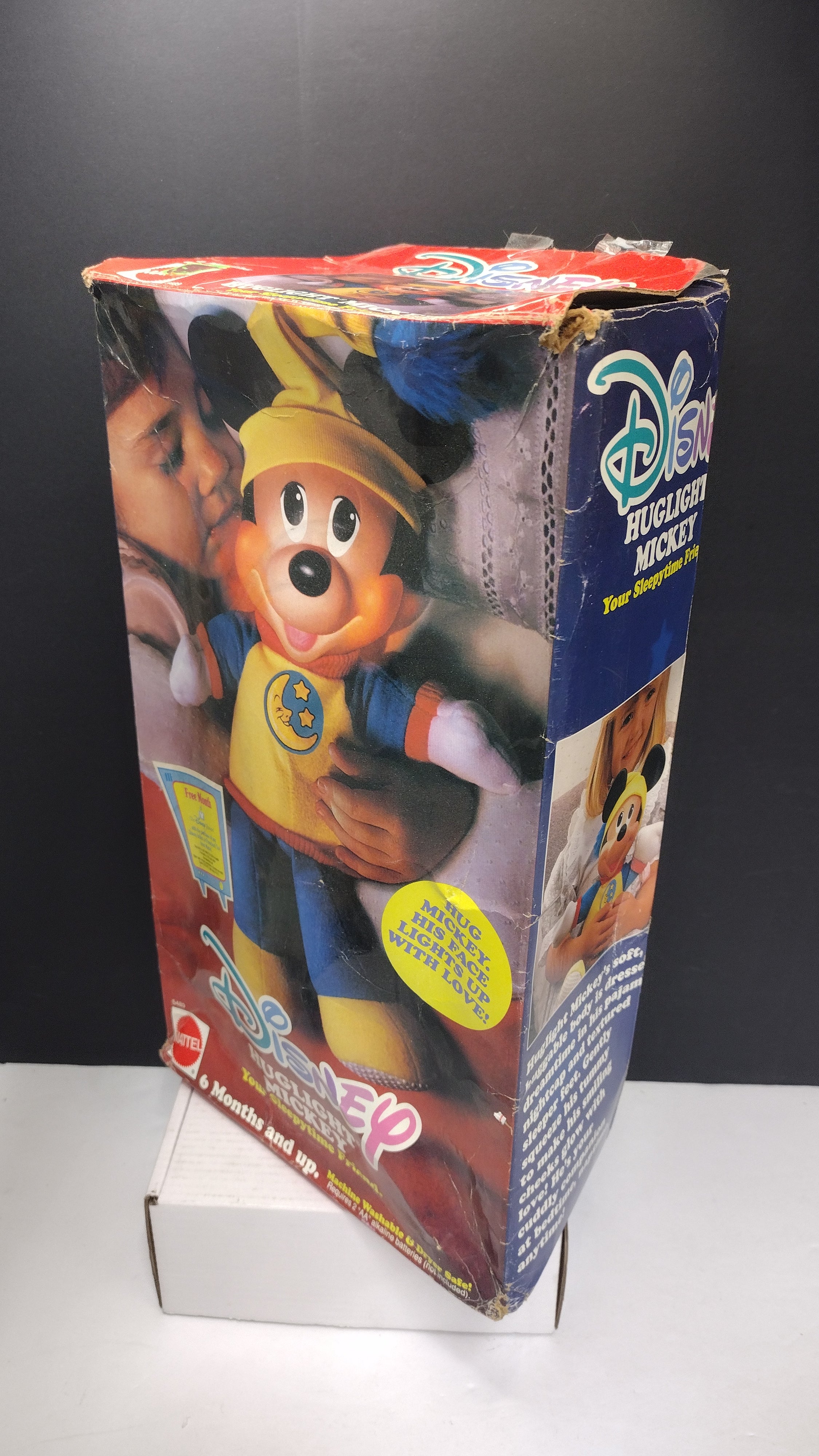 Vintage Mattel Disney Mickey Mouse Hug & Glow Light Up Plush Boxed