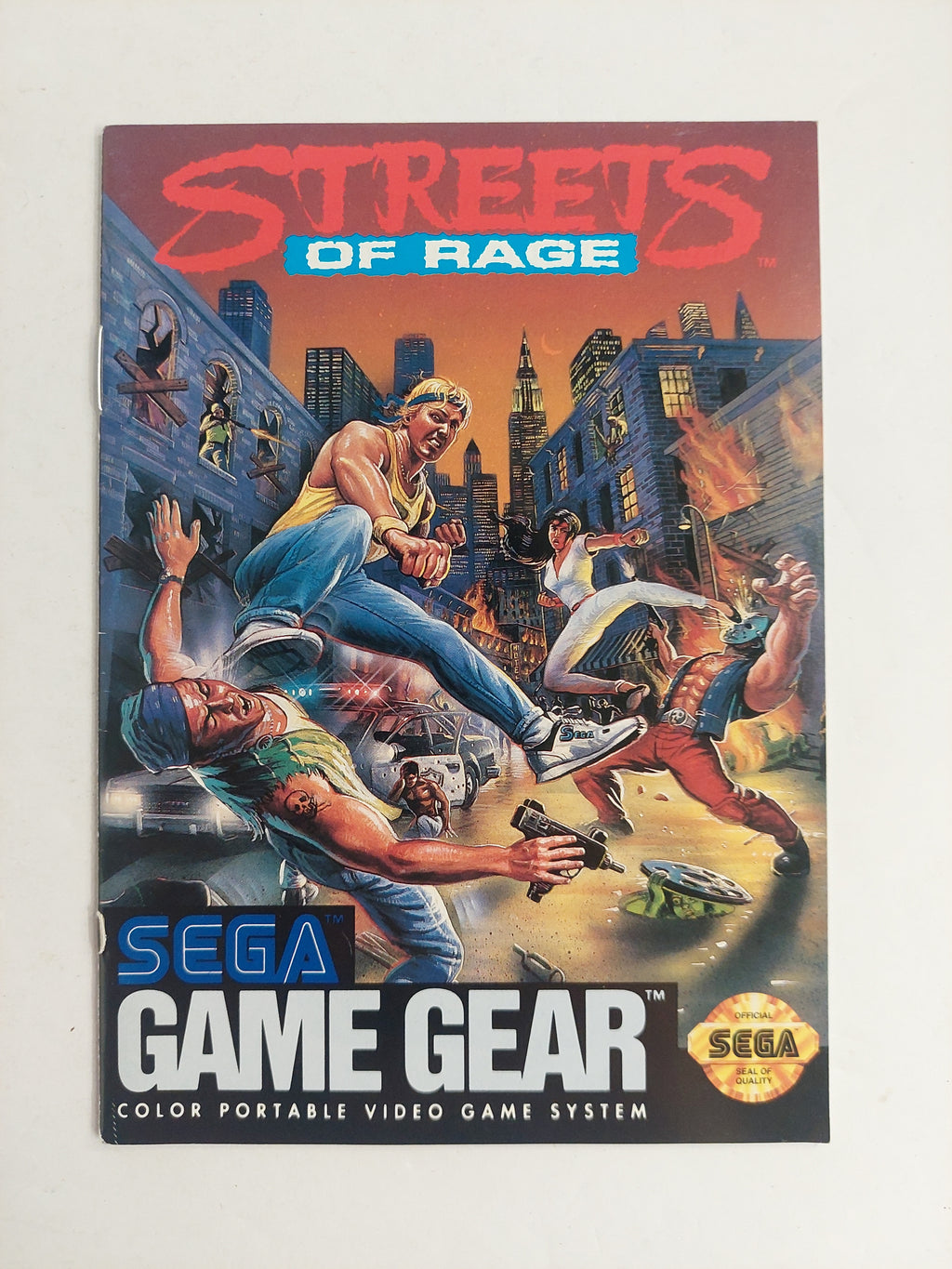 Sega Game Gear Streets of Rage Manual ONLY