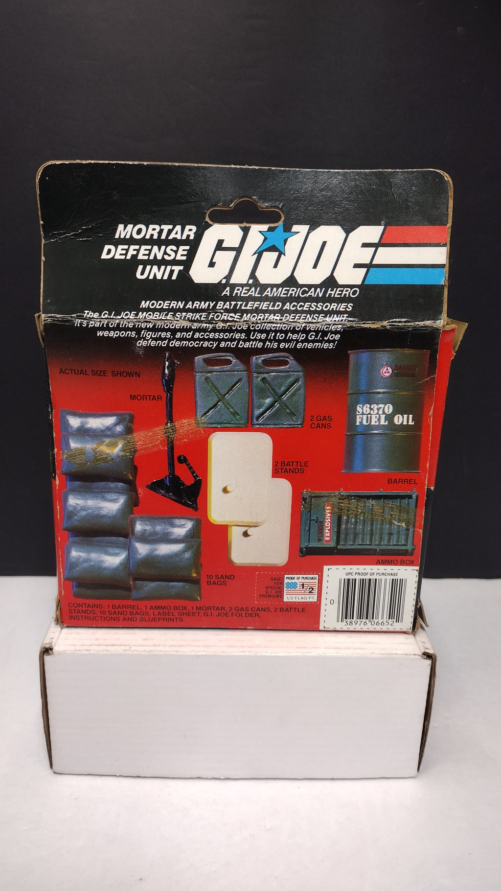GI Joe Mortar Defense Unit EMPTY BOX ONLY Hasbro Vintage 1980s