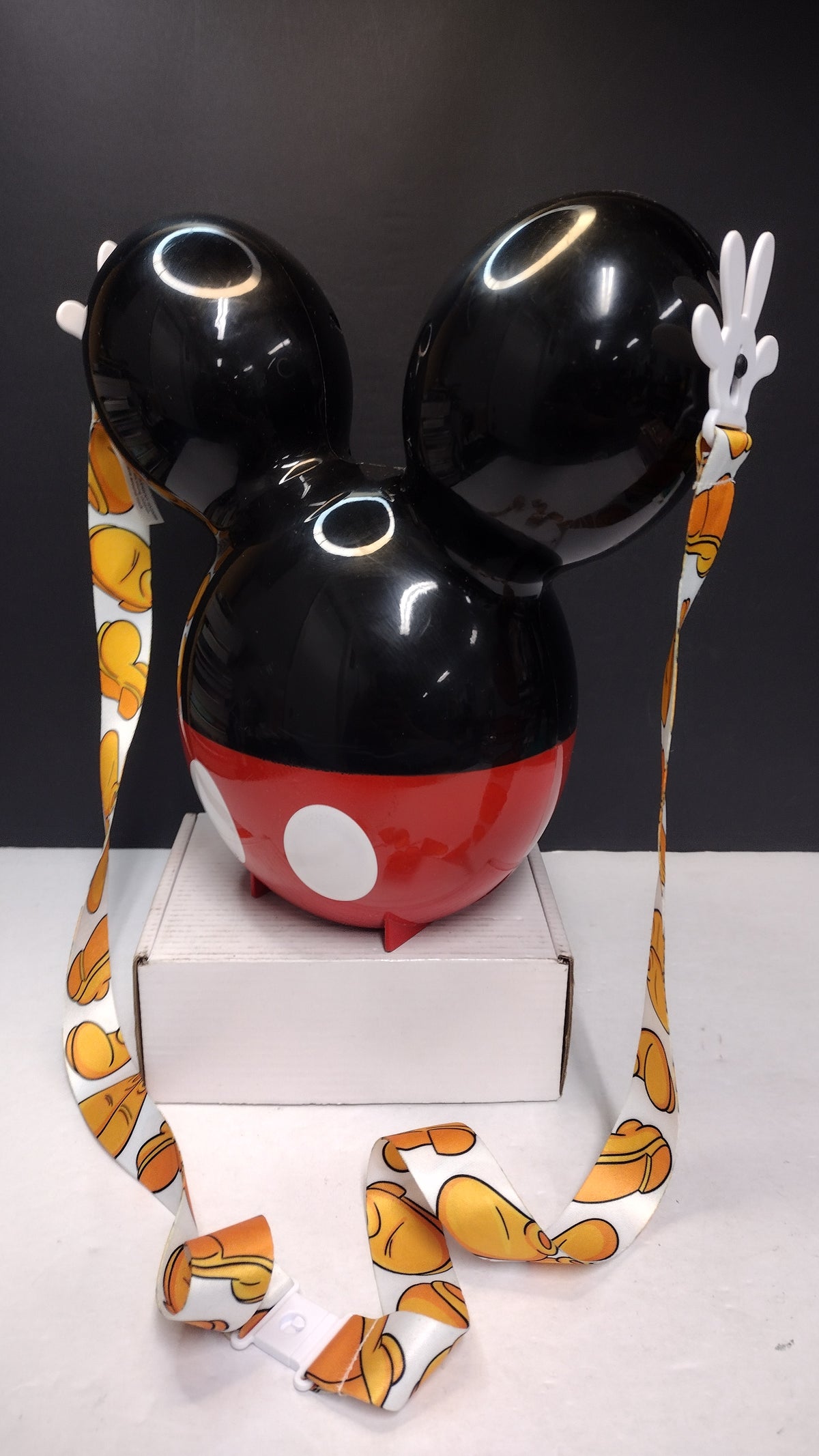 Disney Parks Mickey Mouse Balloon Popcorn Bucket Black Ears Red Pants Used