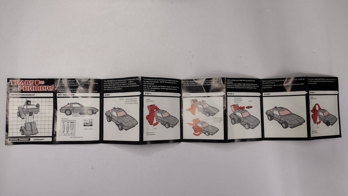 Vintage 1984 Original G1 Transformers Omnibot Camshaft - Instruction Booklet