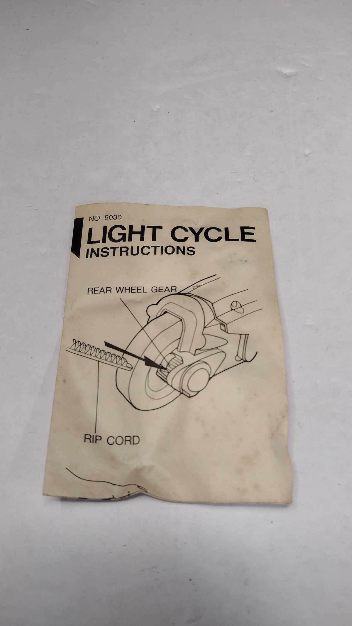 Vintage 1982 Tomy - Tron - Light Cycle Instructions