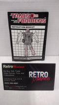 Vintage 1984 Original G1 Transformers Powerdasher Jet - Instruction Booklet