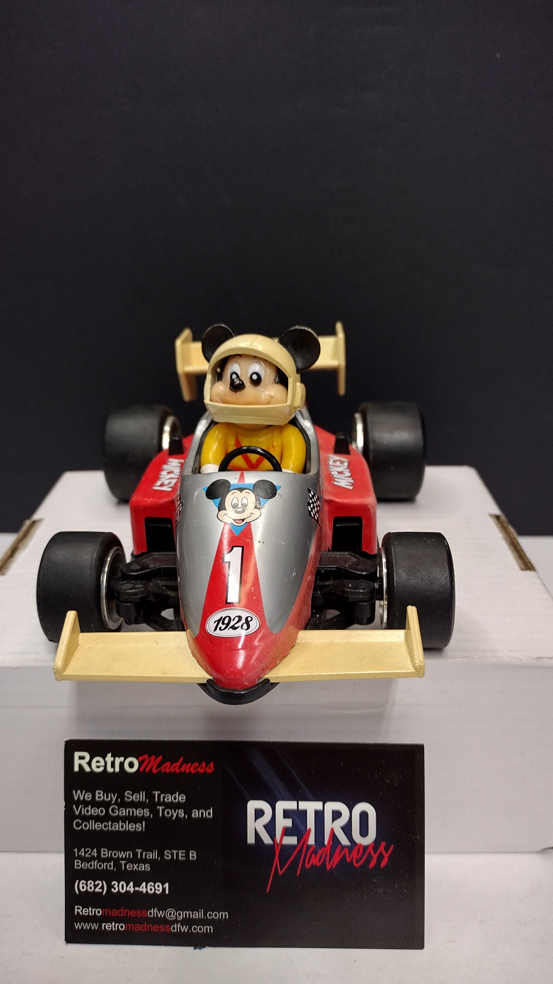 Vintage 1988 Masudaya Mickey Mouse "M-1 Champ" 1928 Race Car (Made in Japan)
