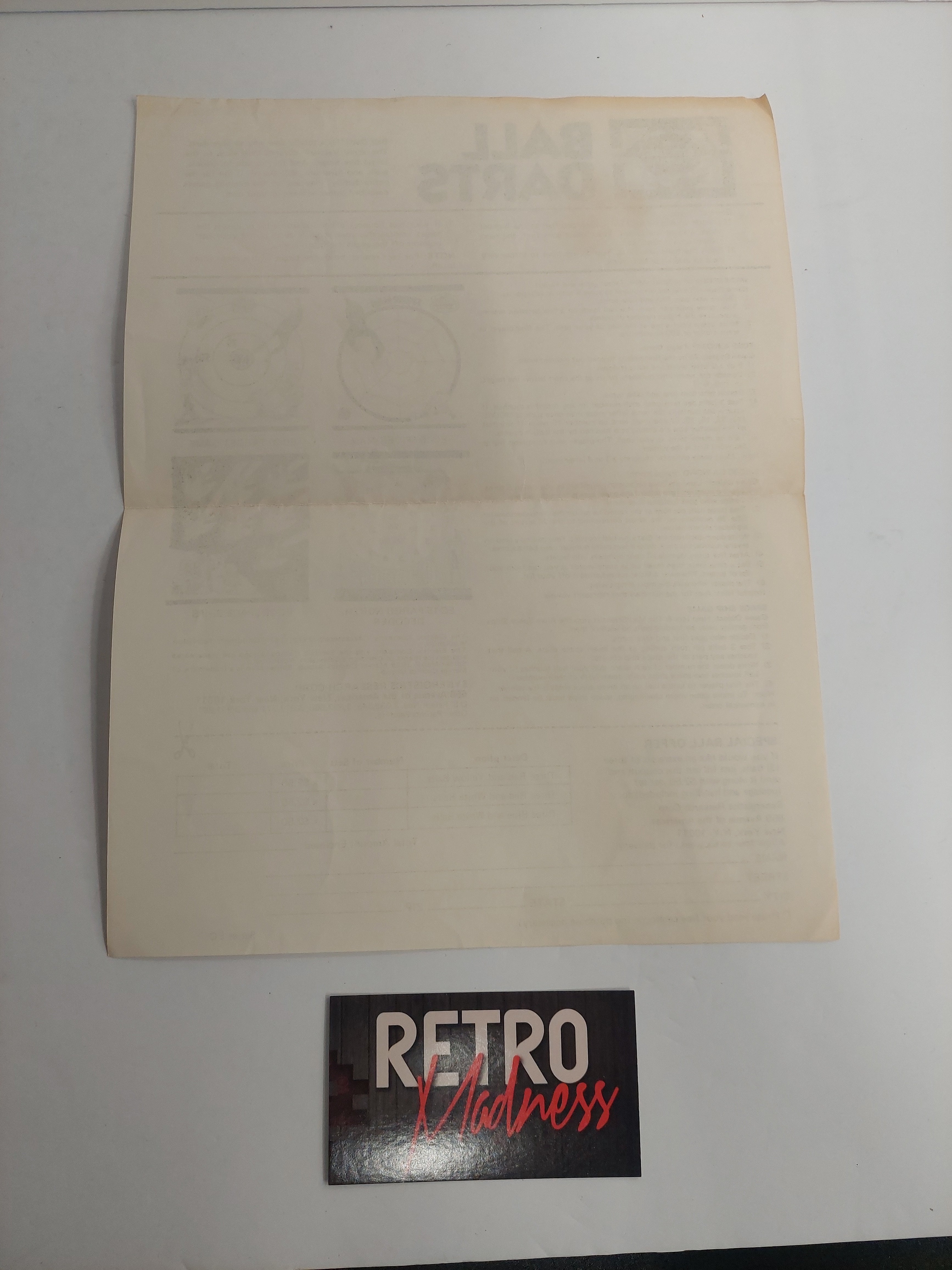 Vintage 1978 The Electric Company Ball Darts Instruction Sheet