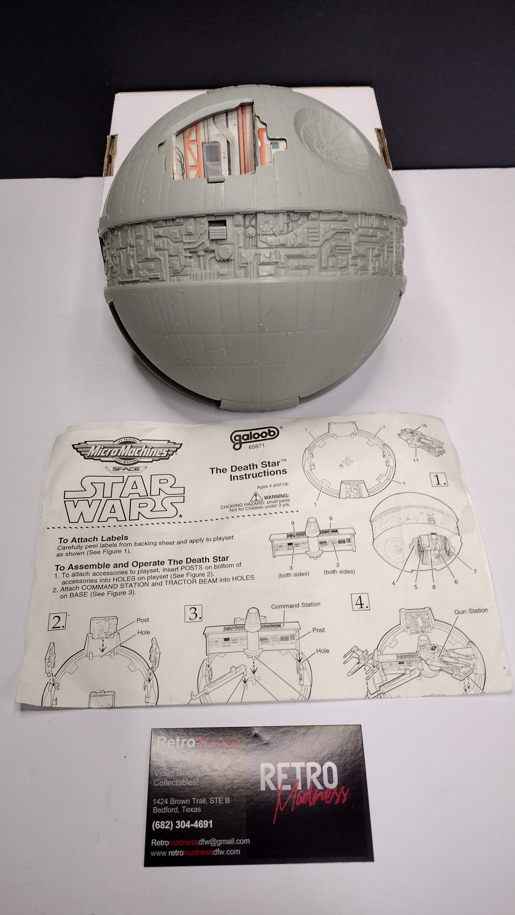 Vintage 1994 Galoob Micro Machines Star Wars Death Star Playset Incomplete