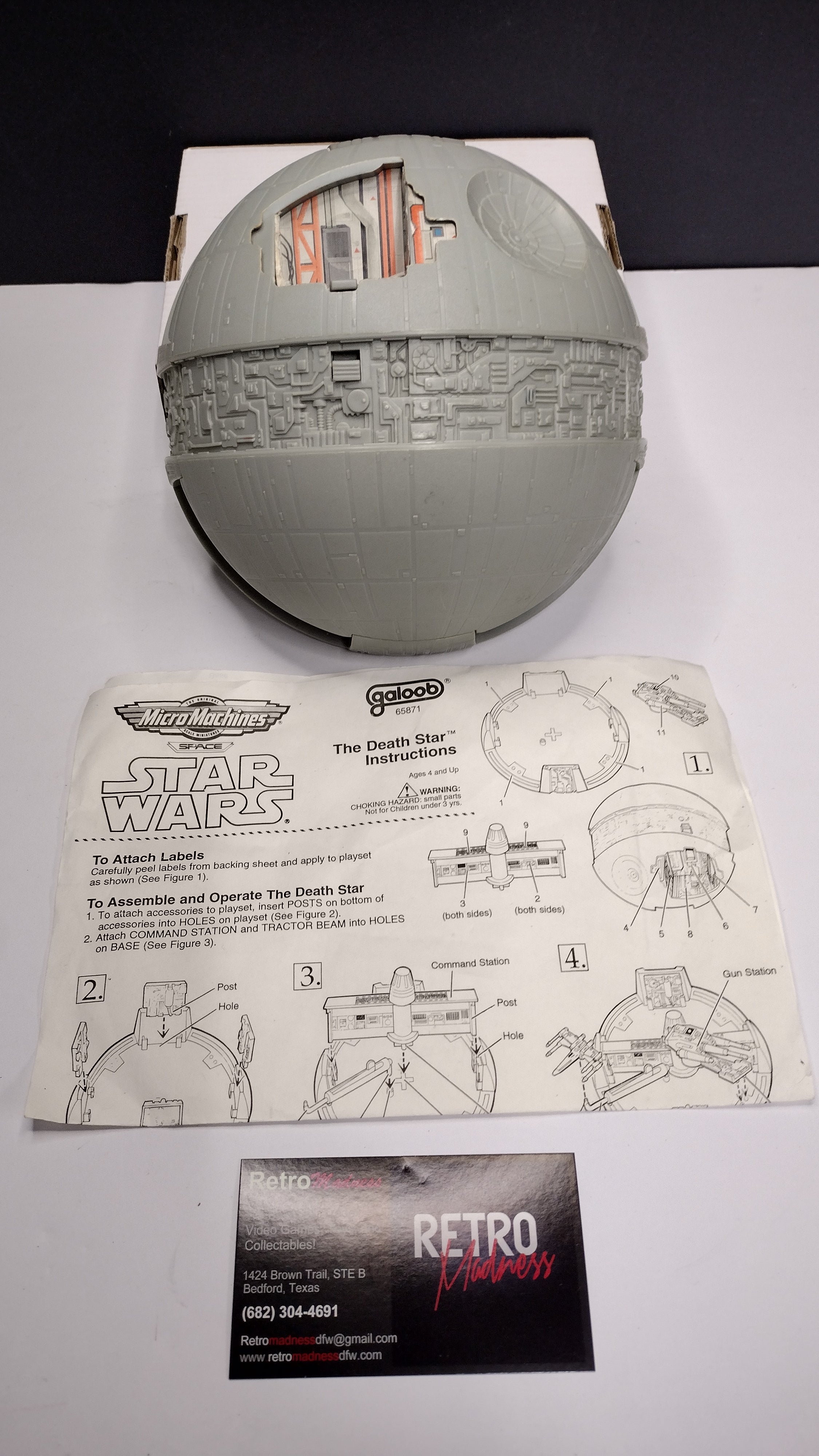 Vintage 1994 Galoob Micro Machines Star Wars Death Star Playset Incomplete