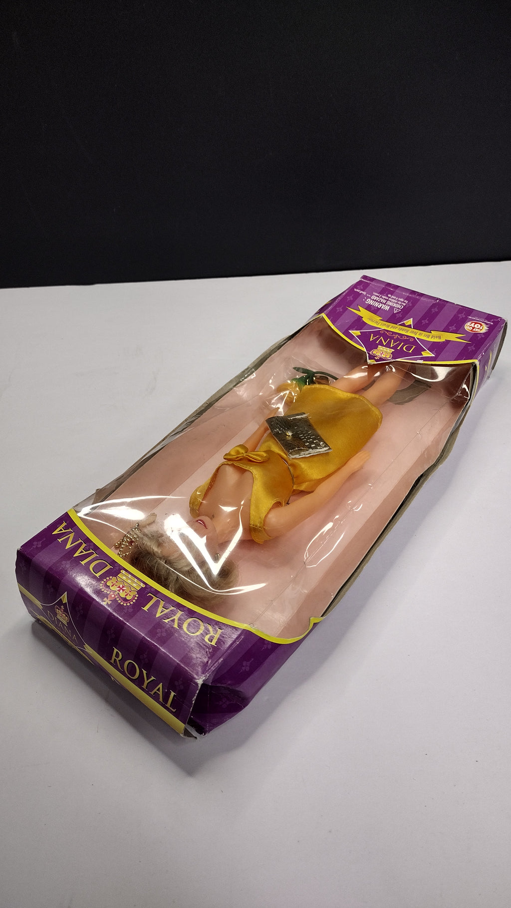 Princess Diana Collector Doll by Way Out Toys: Elegant Gold Evening Gown Edition – New In Box (Damaged Packaging)