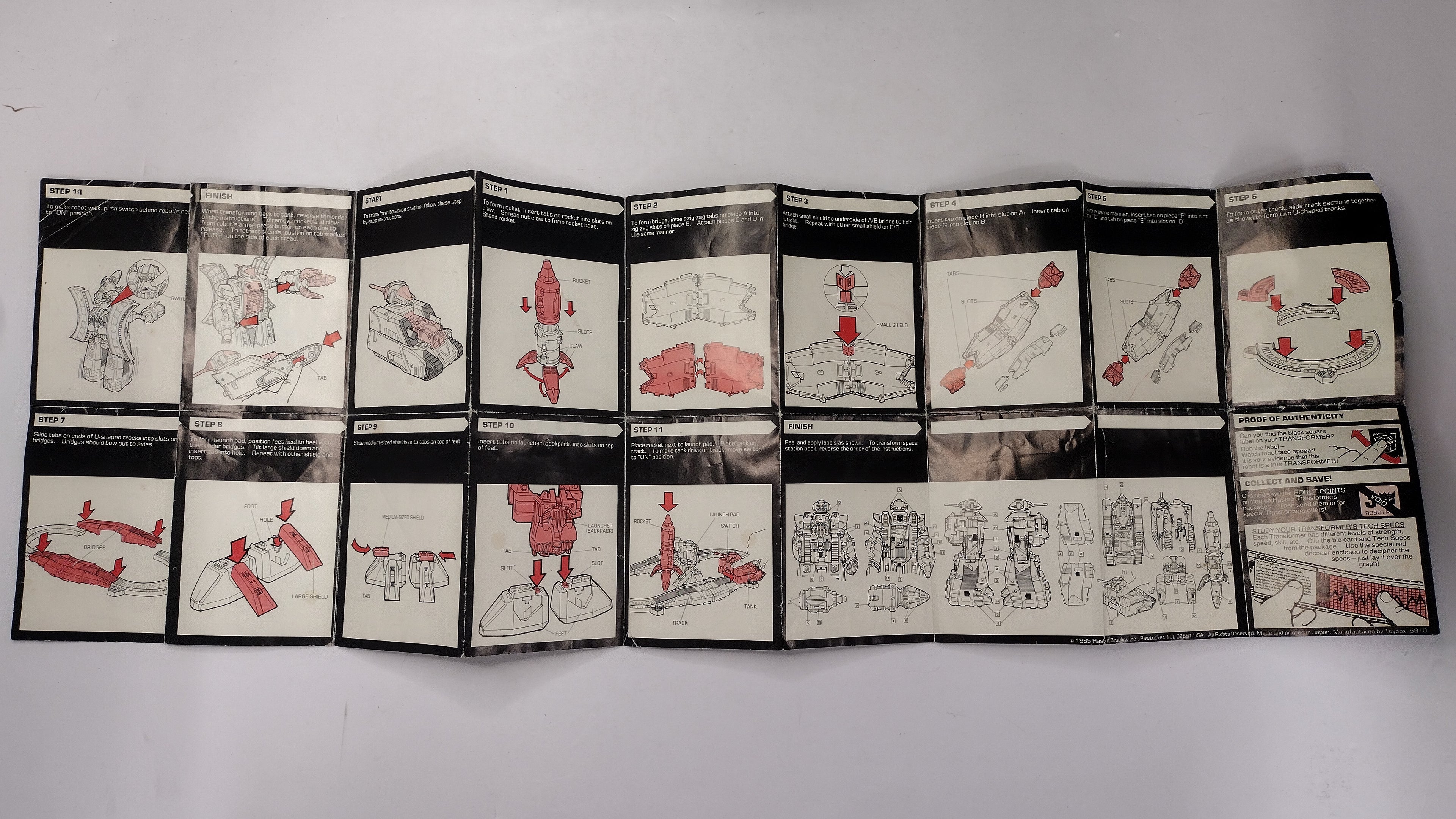 Vintage 1985 Original G1 Transformers Omega Supreme - Instruction Booklet