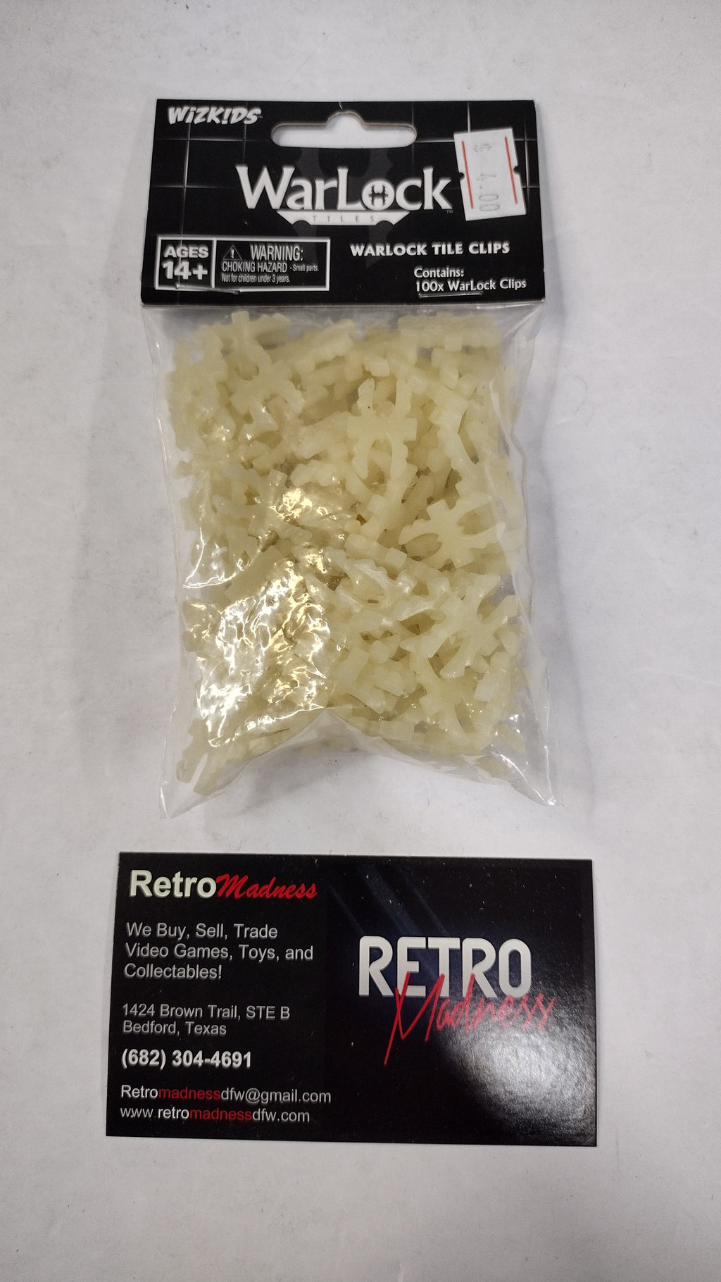 WizKids WarLock Tiles: Replacement Clips – White (100 Count)