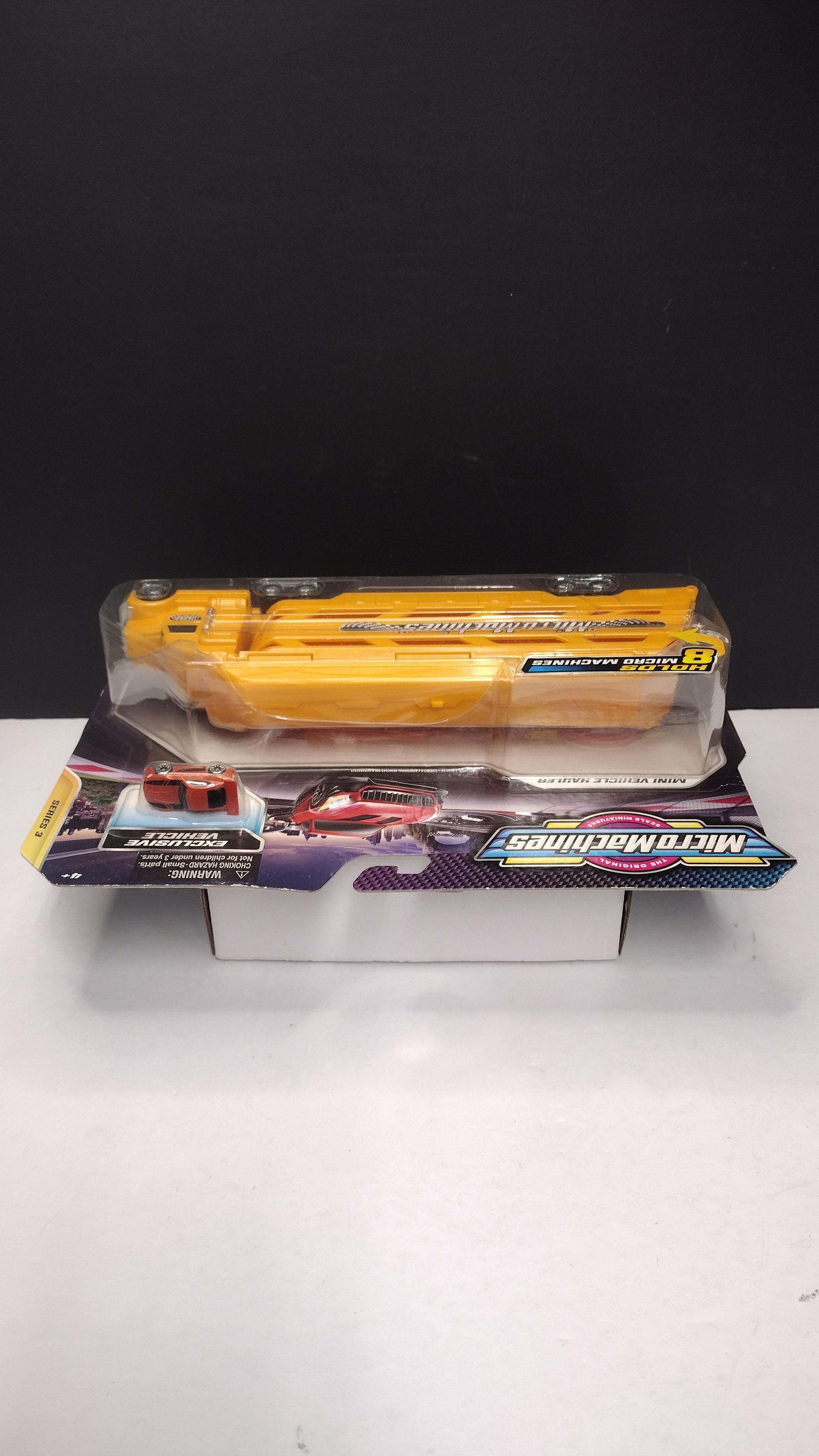 Micro Machines Orange Mini Vehicle Hauler Playset with Exclusive Vehicle (Jazwares / Hasbro 2020 - Sealed on Card / Great Condition)