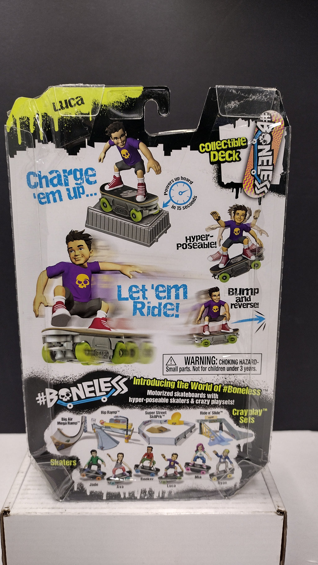 Boneless Motorized Super Charged Skateboard Luca Skater Figure (Series 1 - 2022 Release - Brand New & Factory Sealed)