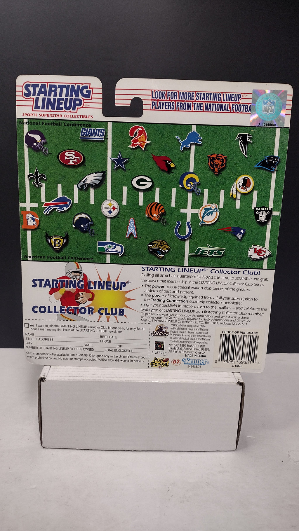 Vintage 1997 Starting Lineup NFL Football Figures Jerry Rice & Brett Favre 2-Pack (Kenner - Sealed on Card / Yellowed Bubble)