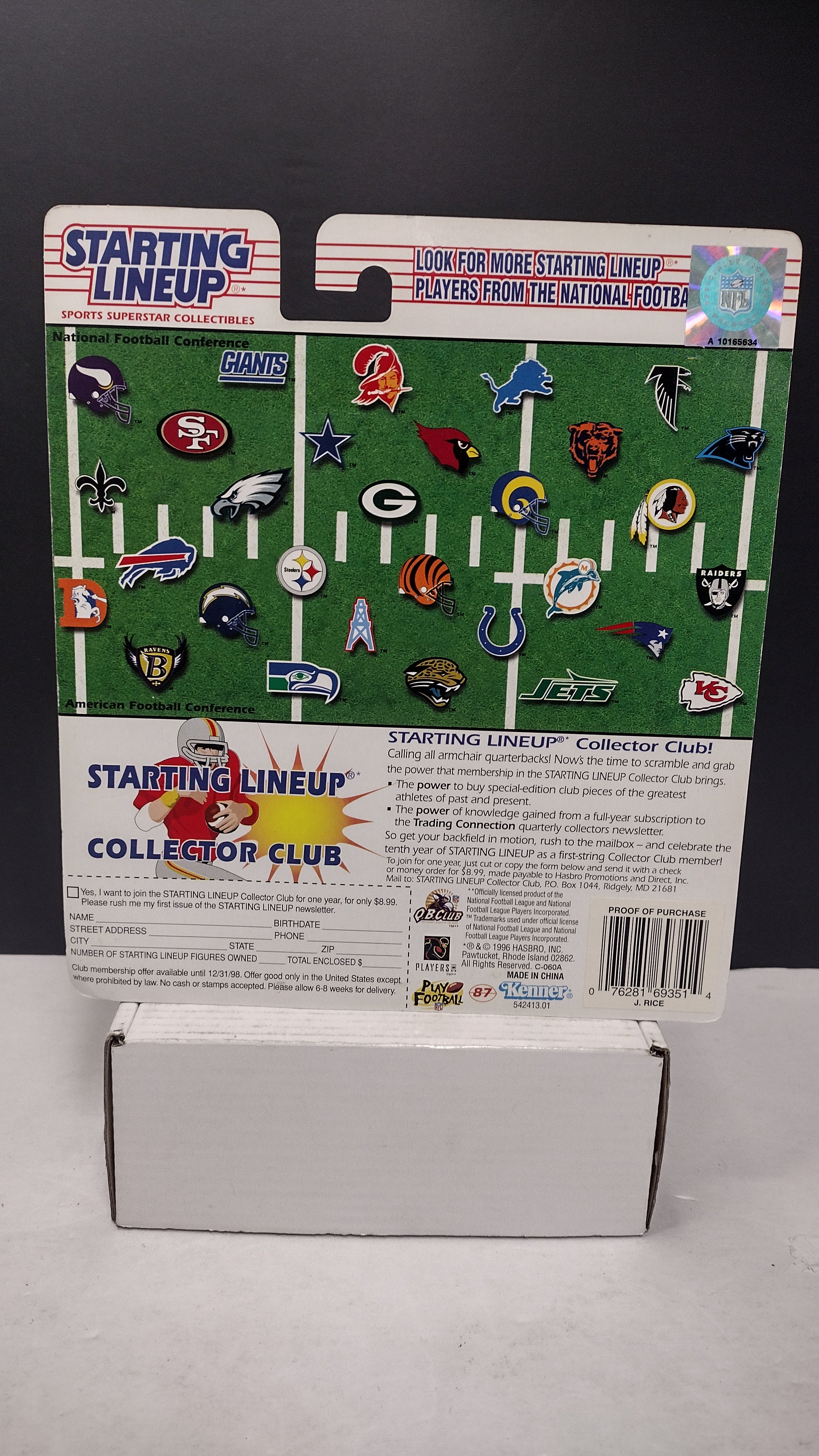 Vintage 1997 Starting Lineup NFL Football Figures Jerry Rice & Brett Favre 2-Pack (Kenner - Sealed on Card / Yellowed Bubble)