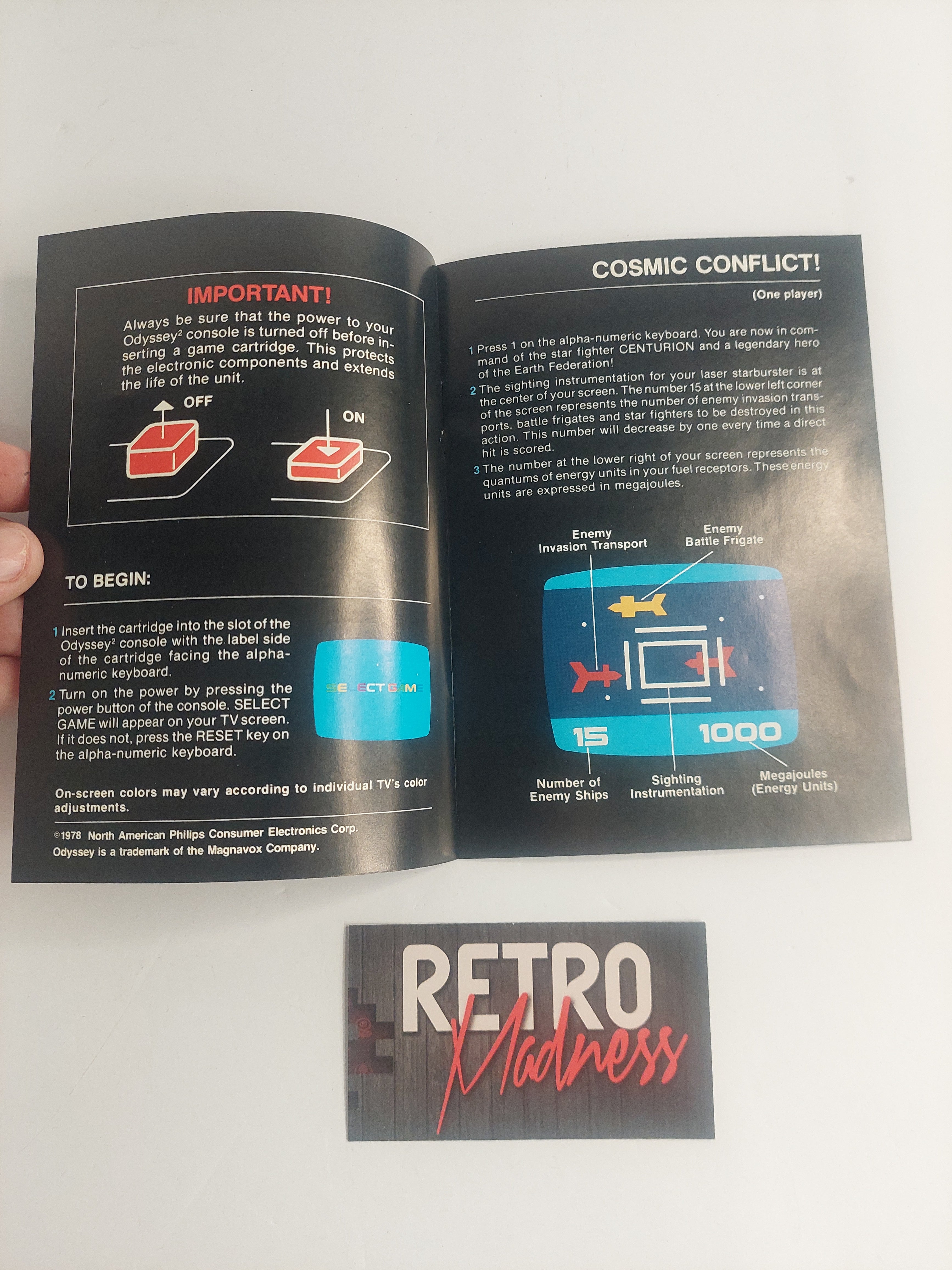 Odyssey 2 Cosmic Conflict Box and Manual ONLY No Game