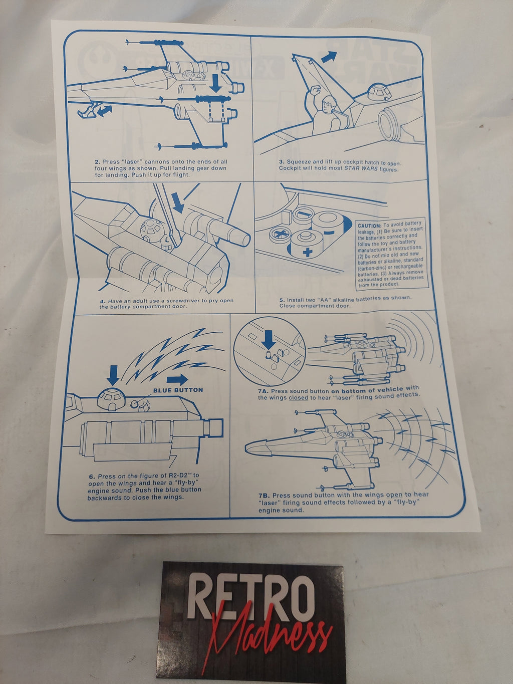 Vintage 1995 Star Wars Electronic X-Wing Fighter Instructions ONLY