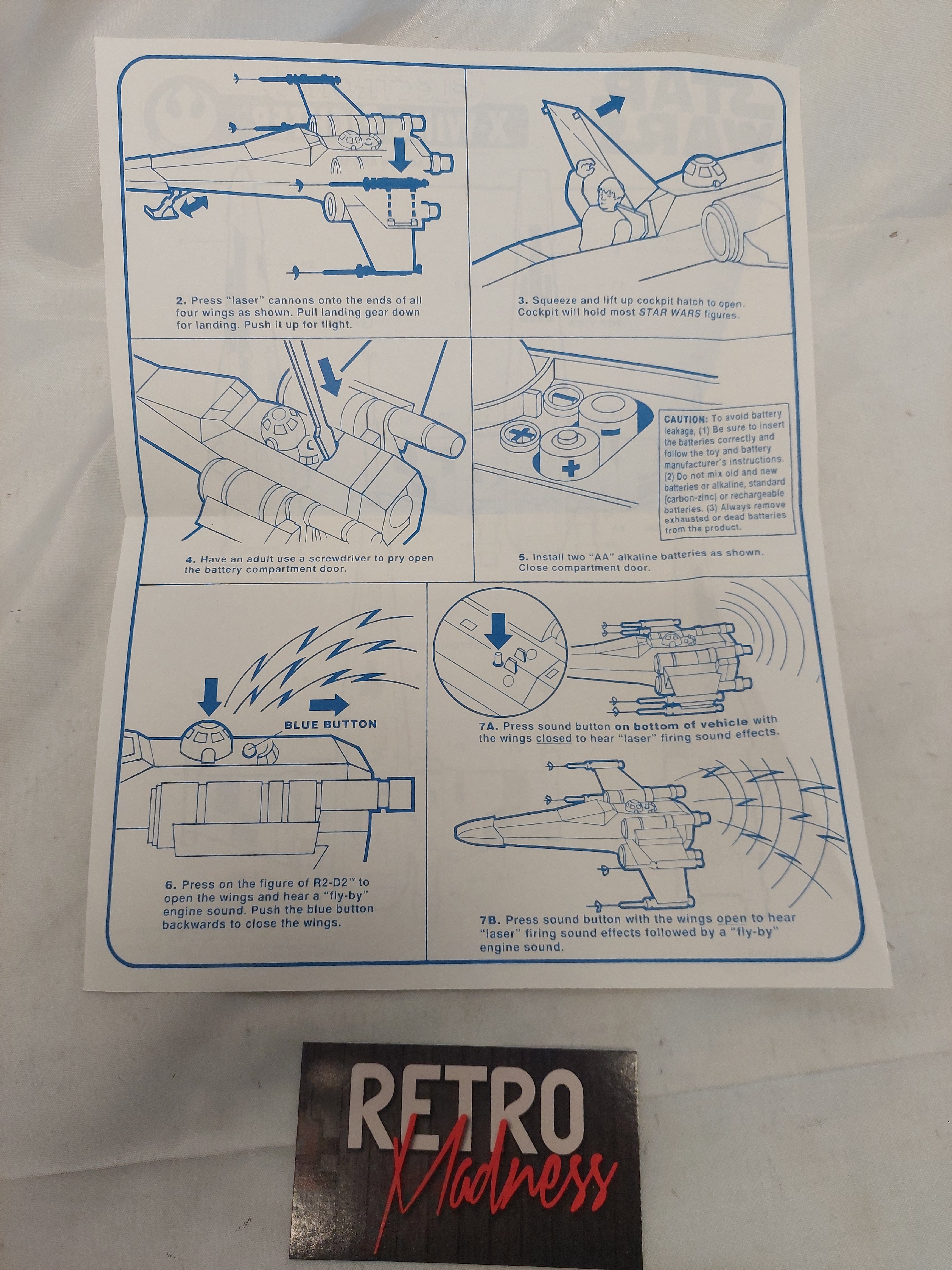 Vintage 1995 Star Wars Electronic X-Wing Fighter Instructions ONLY