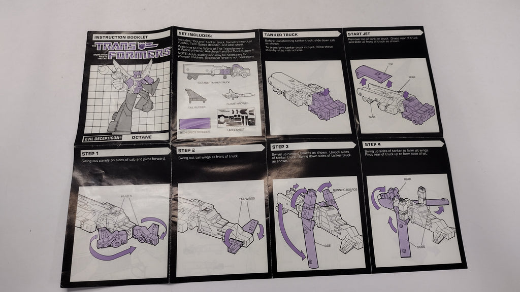Vintage 1986 Original G1 Transformers Octane Instruction Booklet