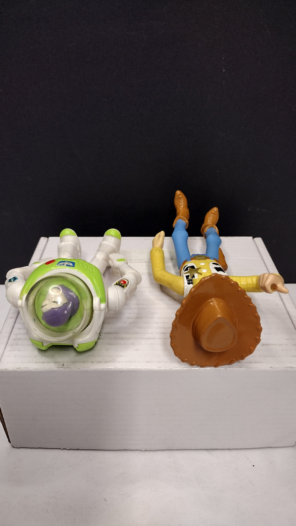 Vintage 1995 Disney Pixar Toy Story Woody & Buzz Lightyear All-Plastic Burger King Figures Lot (With Lasso)