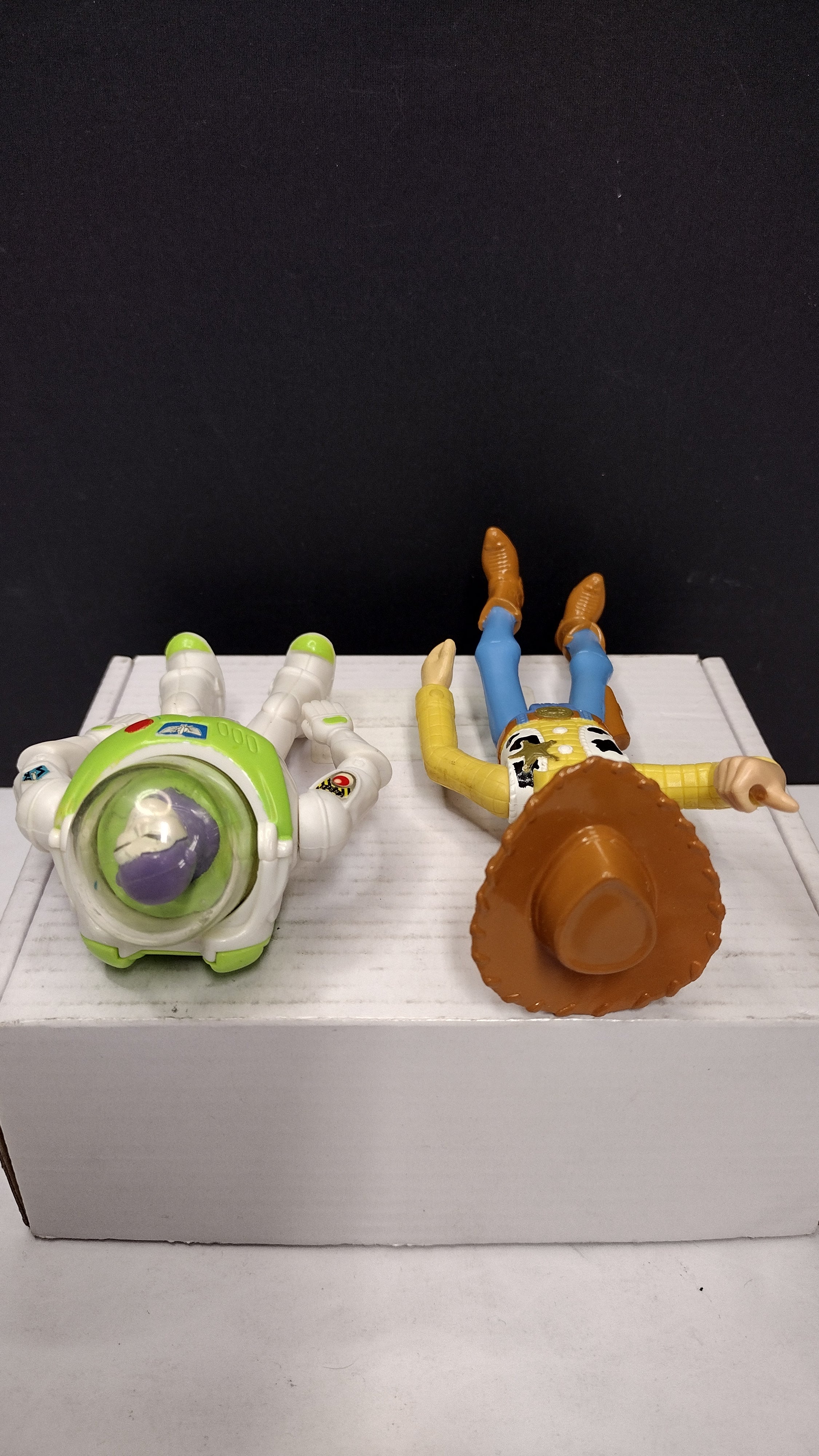 Vintage 1995 Disney Pixar Toy Story Woody & Buzz Lightyear All-Plastic Burger King Figures Lot (With Lasso)