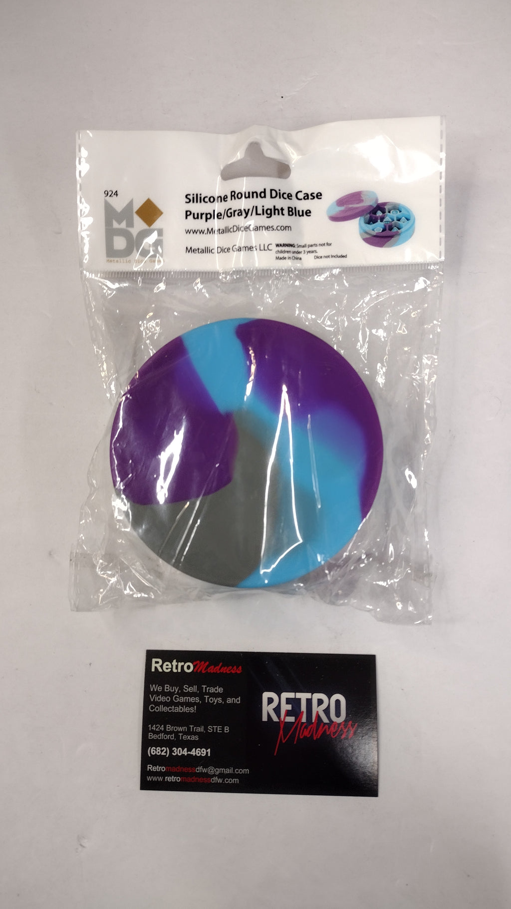 FanRoll: Silicone Round Dice Case: Purple/Gray/Light Blue